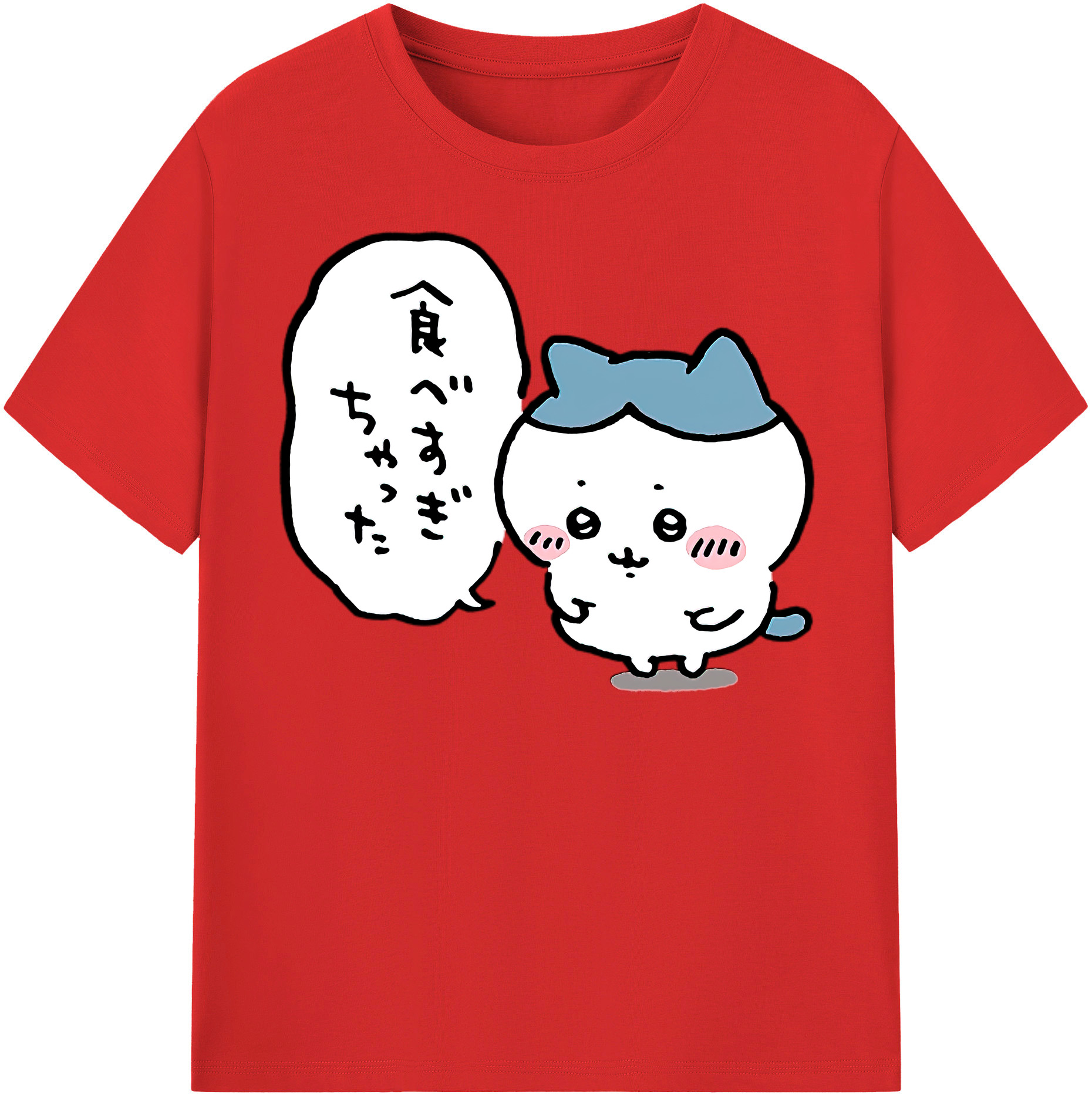 （画像用） ちいかわ ハチワレ Chii-kawa hachiware 綿100％半袖Tシャツ（フロントプリント）