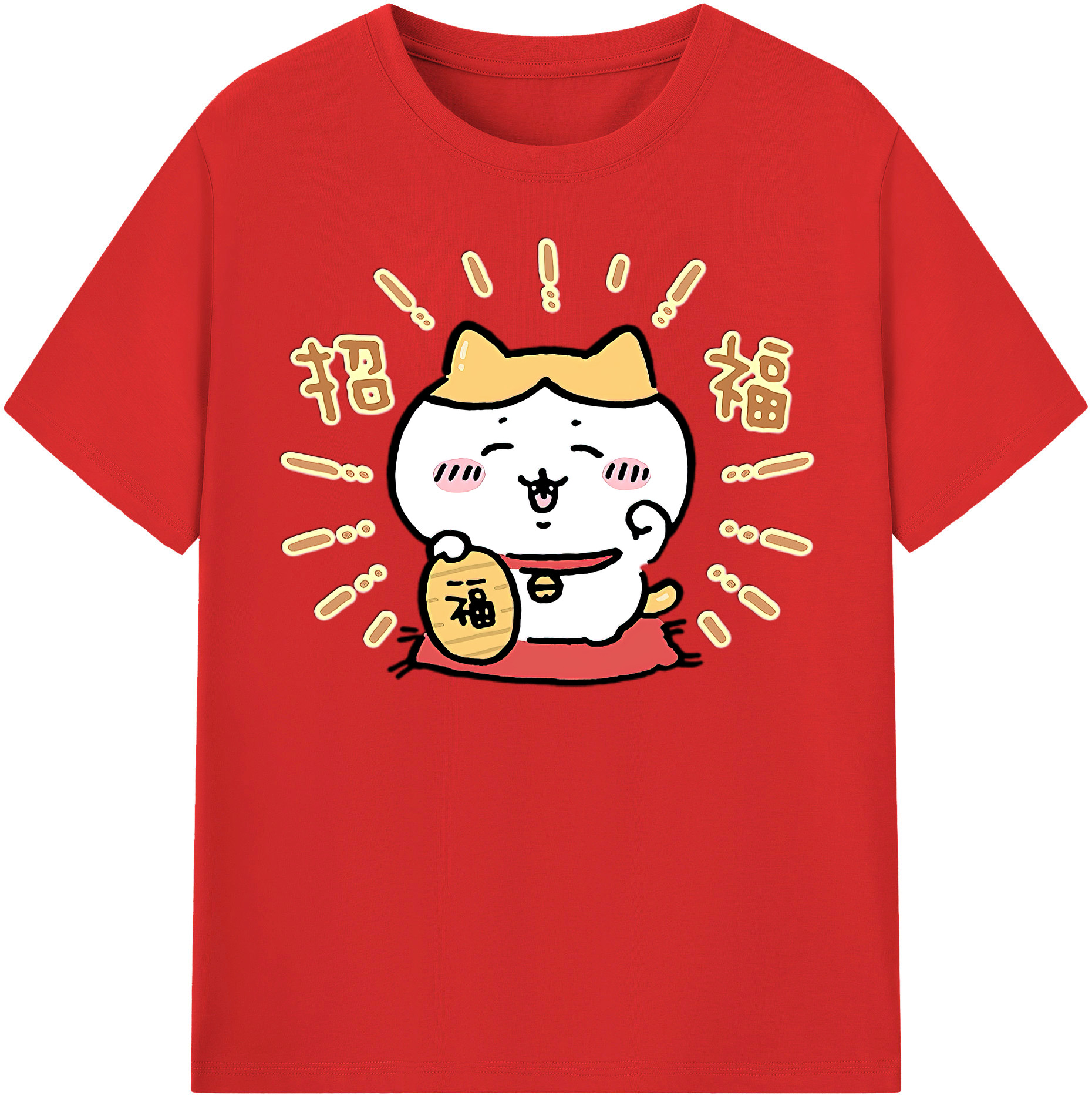 （画像用） ちいかわ ハチワレ Chii-kawa hachiware 綿100％半袖Tシャツ（フロントプリント）