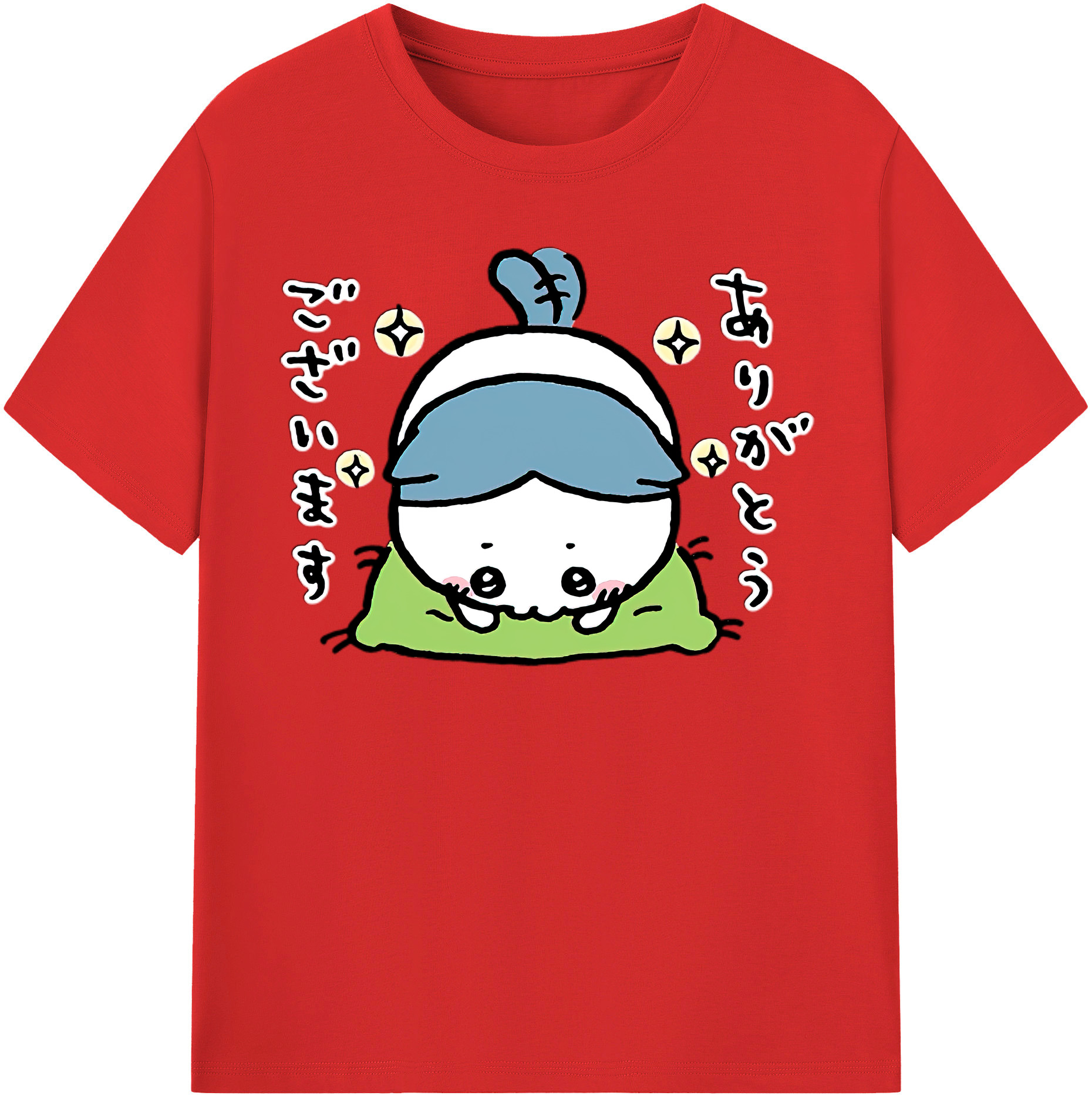 （画像用） ちいかわ ハチワレ Chii-kawa hachiware 綿100％半袖Tシャツ（フロントプリント）