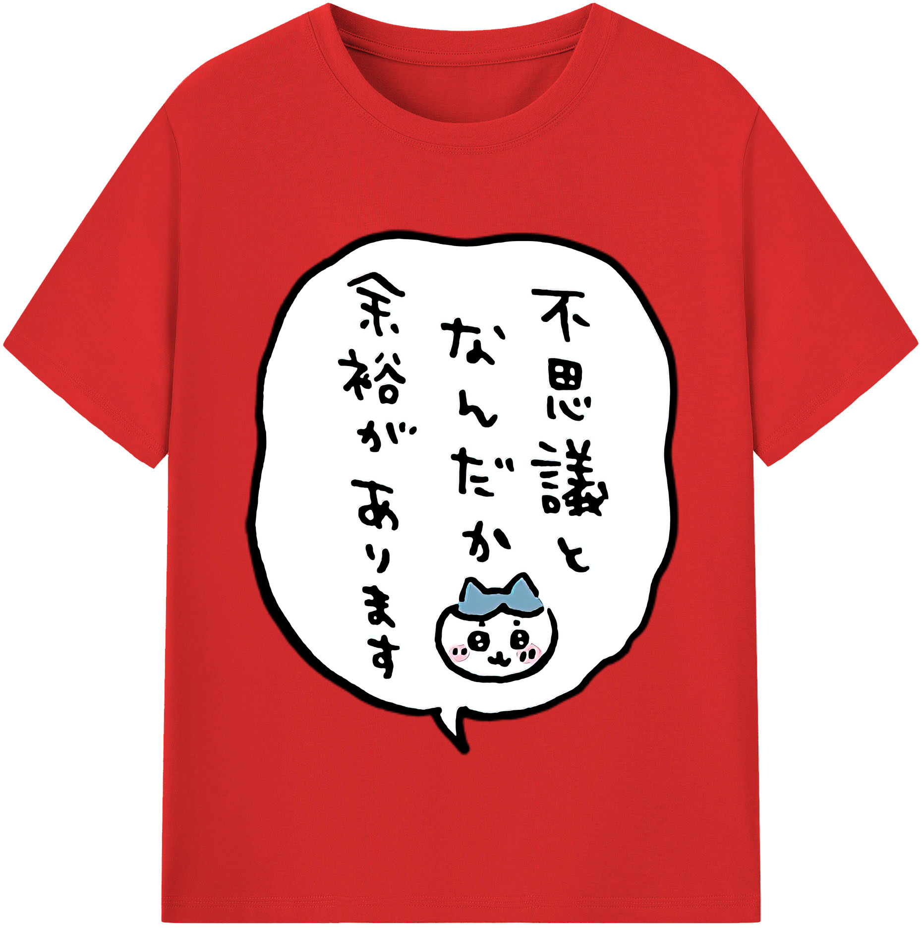 （画像用） ちいかわ ハチワレ Chii-kawa hachiware 綿100％半袖Tシャツ（フロントプリント）