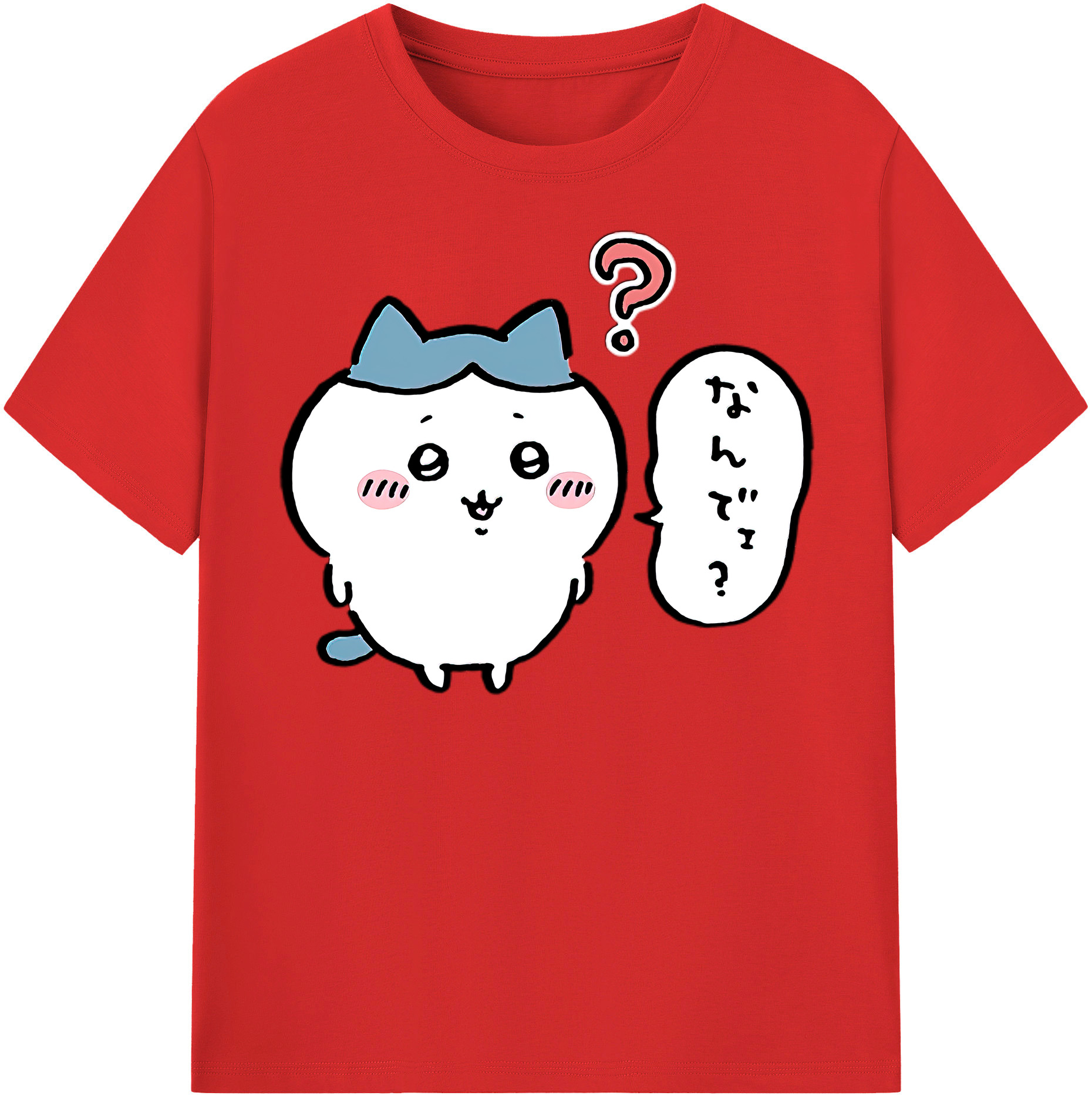 （画像用） ちいかわ ハチワレ Chii-kawa hachiware 綿100％半袖Tシャツ（フロントプリント）