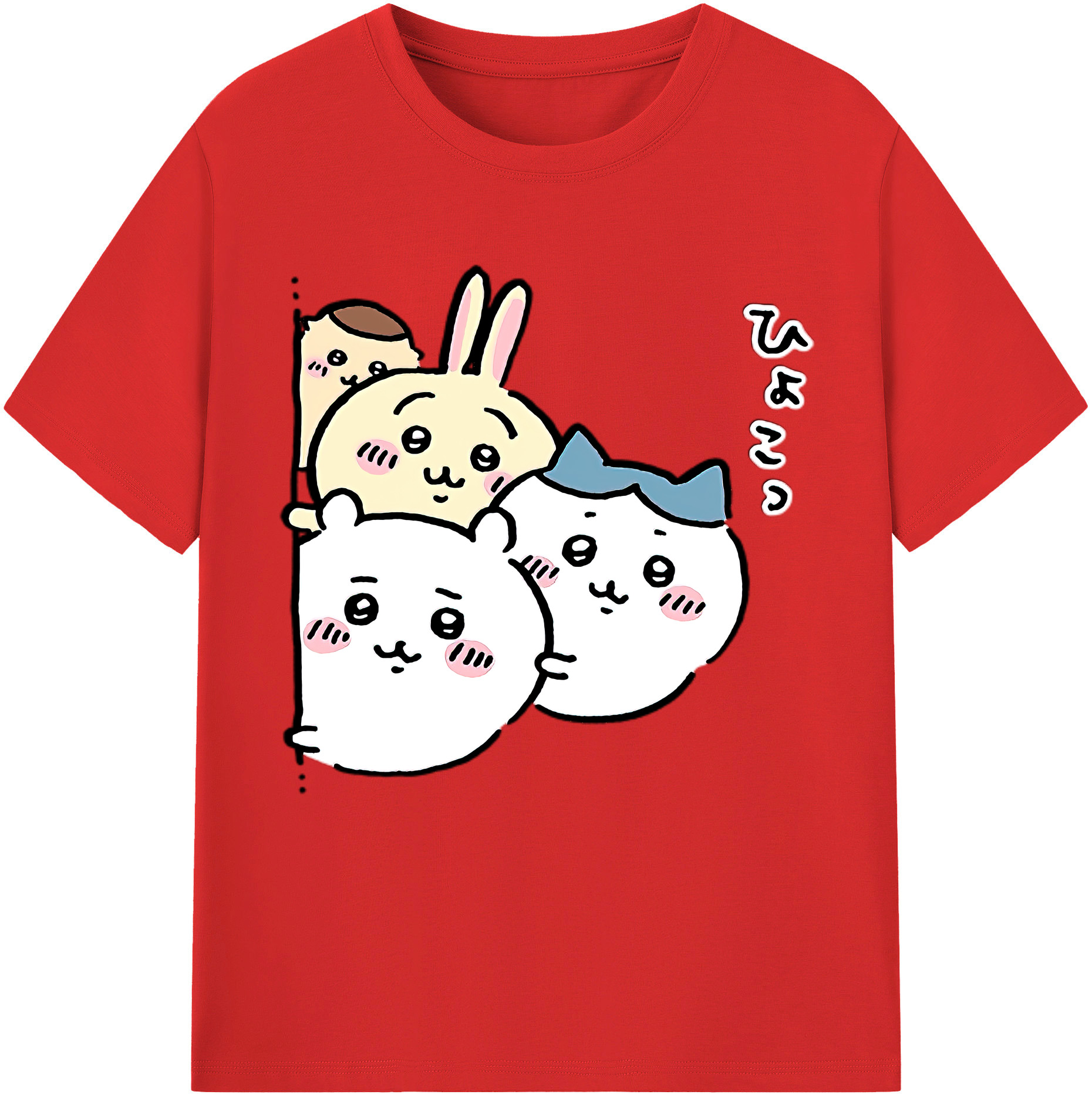（画像用） ちいかわ ちいかわ Chii-kawa chiikawa 綿100％半袖Tシャツ（フロントプリント）