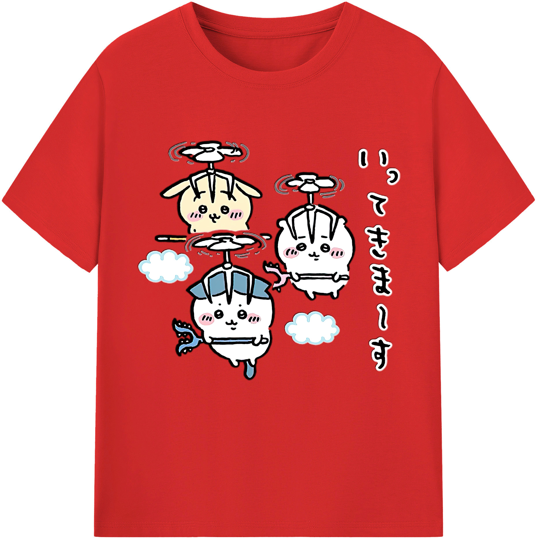 （画像用） ちいかわ ちいかわ Chii-kawa chiikawa 綿100％半袖Tシャツ（フロントプリント）