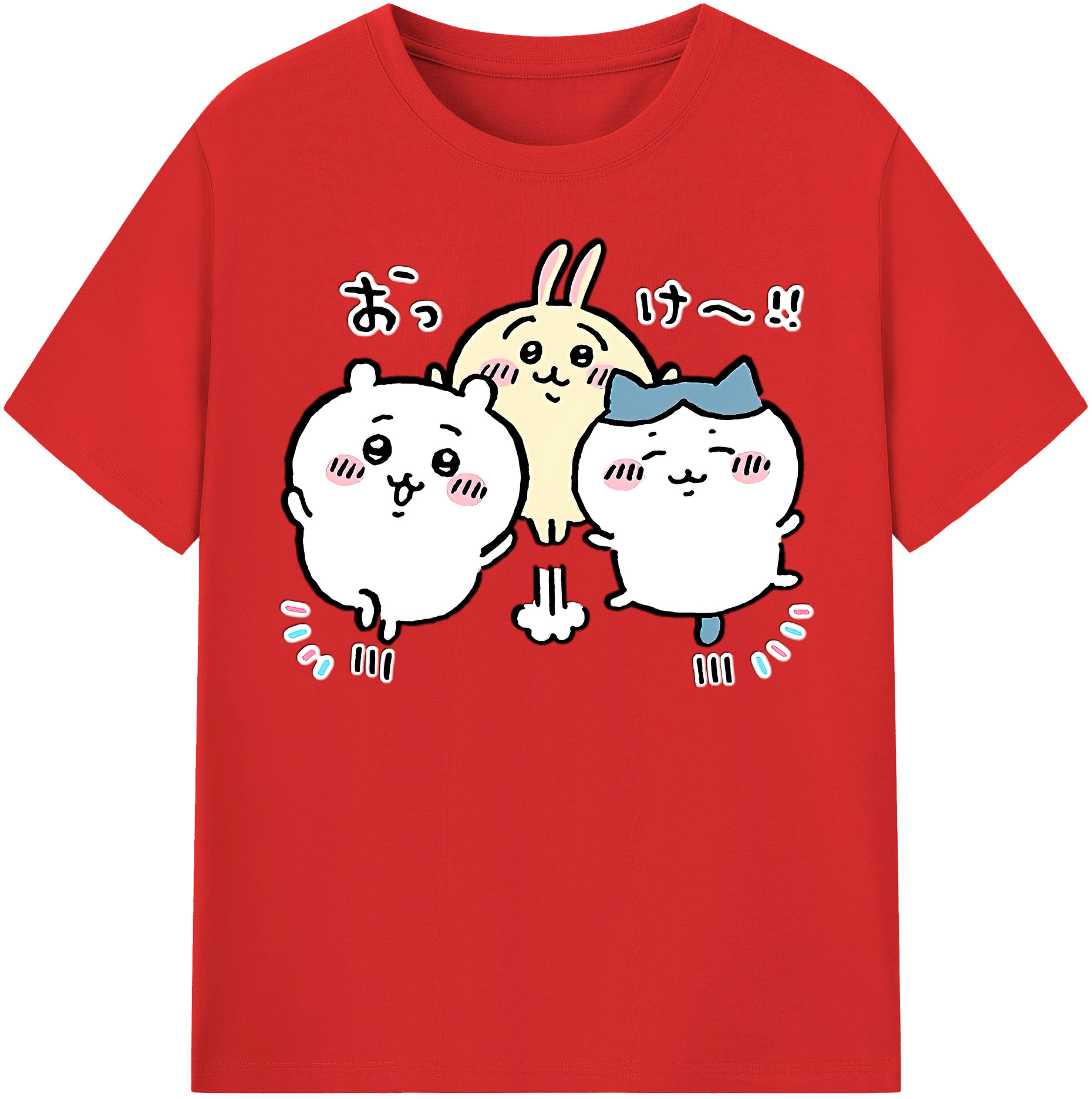 （画像用） ちいかわ ちいかわ Chii-kawa chiikawa 綿100％半袖Tシャツ（フロントプリント）