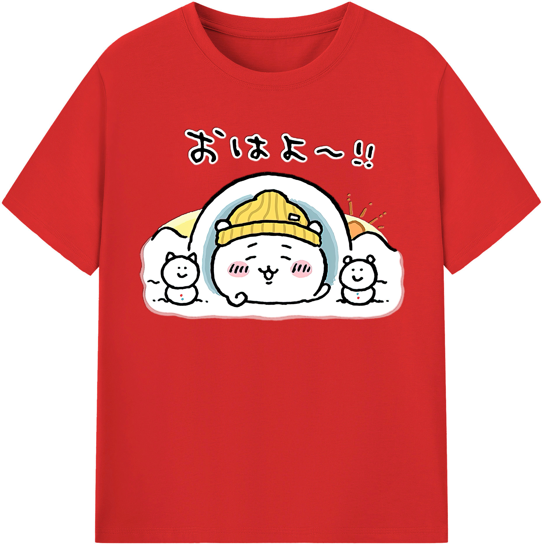 （画像用） ちいかわ ちいかわ Chii-kawa chiikawa 綿100％半袖Tシャツ（フロントプリント）