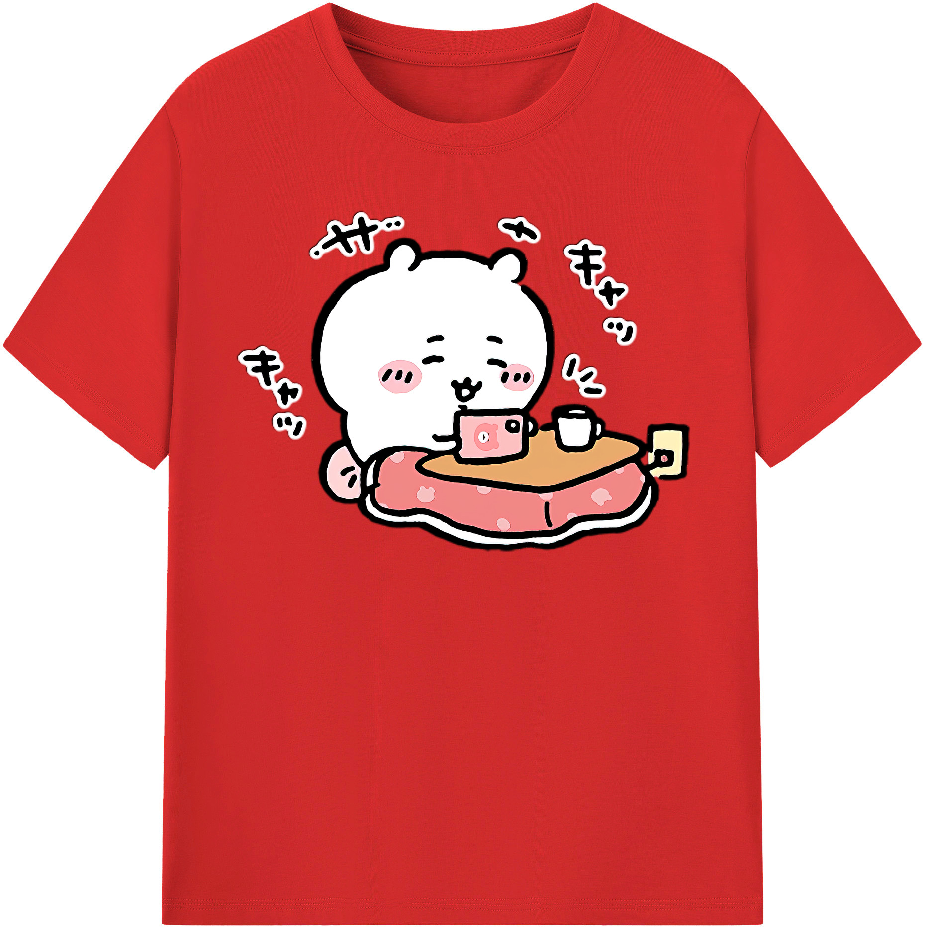 （画像用） ちいかわ ちいかわ Chii-kawa chiikawa 綿100％半袖Tシャツ（フロントプリント）