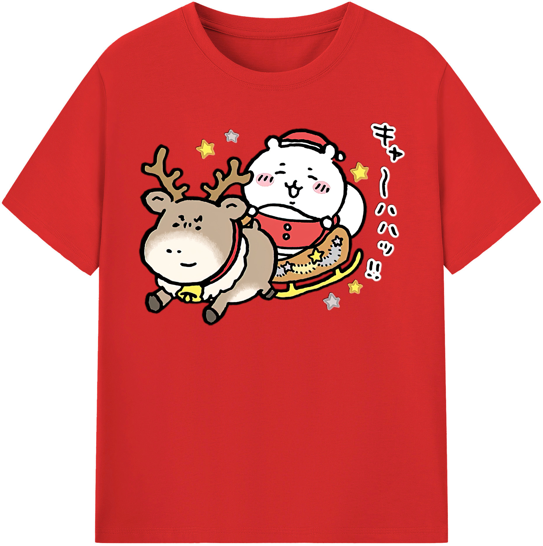 （画像用） ちいかわ ちいかわ Chii-kawa chiikawa 綿100％半袖Tシャツ（フロントプリント）