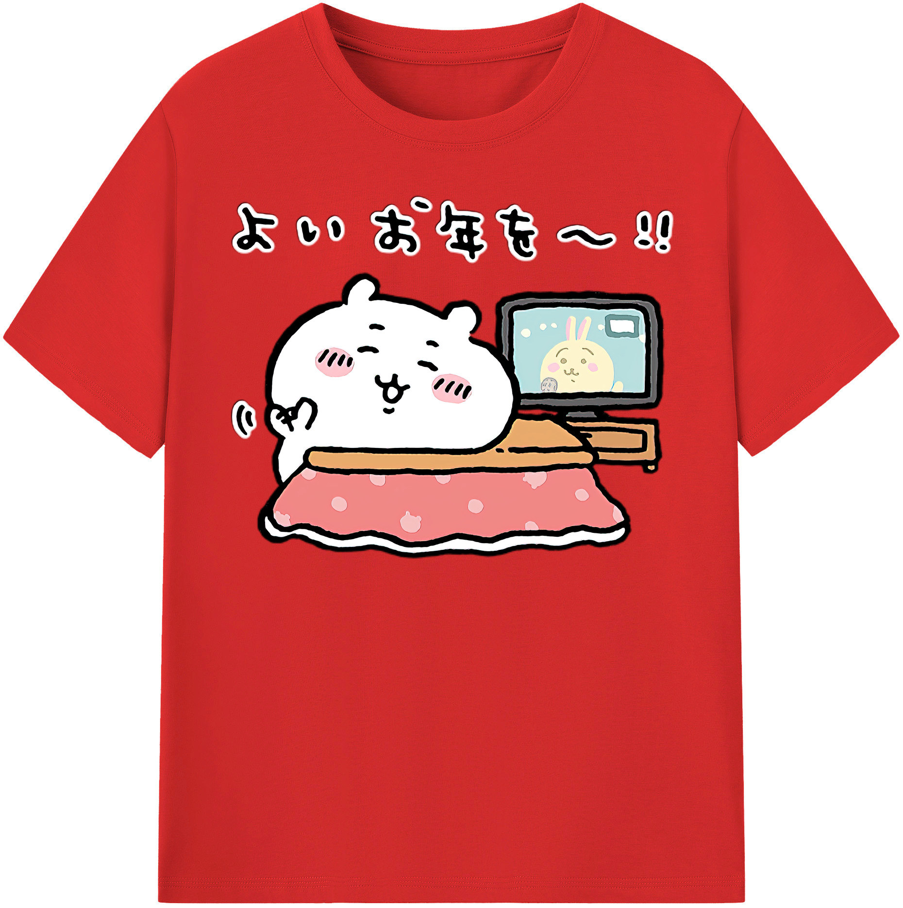 （画像用） ちいかわ ちいかわ Chii-kawa chiikawa 綿100％半袖Tシャツ（フロントプリント）