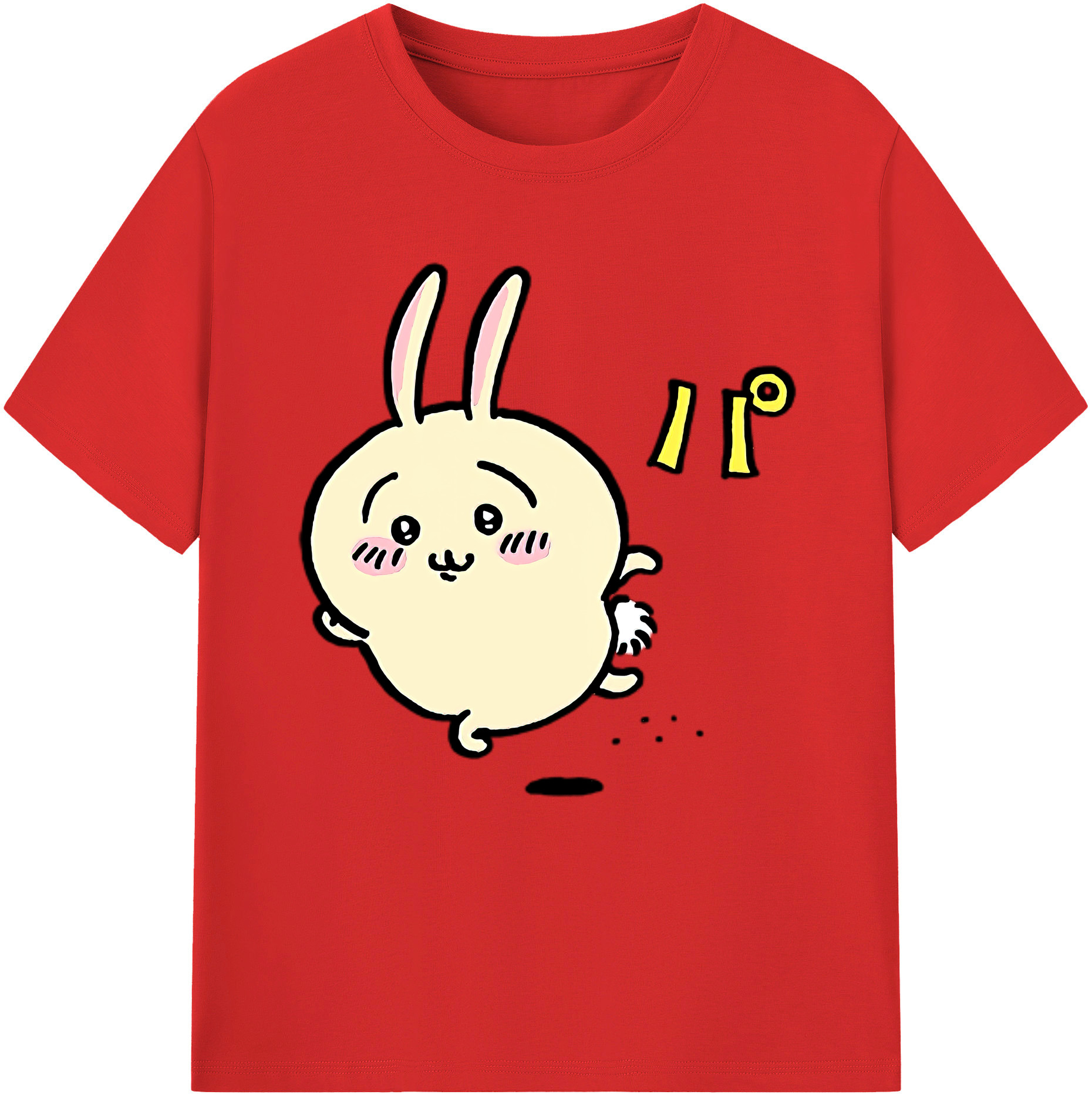 （画像用） ちいかわ うさぎ Chii-kawa usagi 綿100％半袖Tシャツ（フロントプリント）