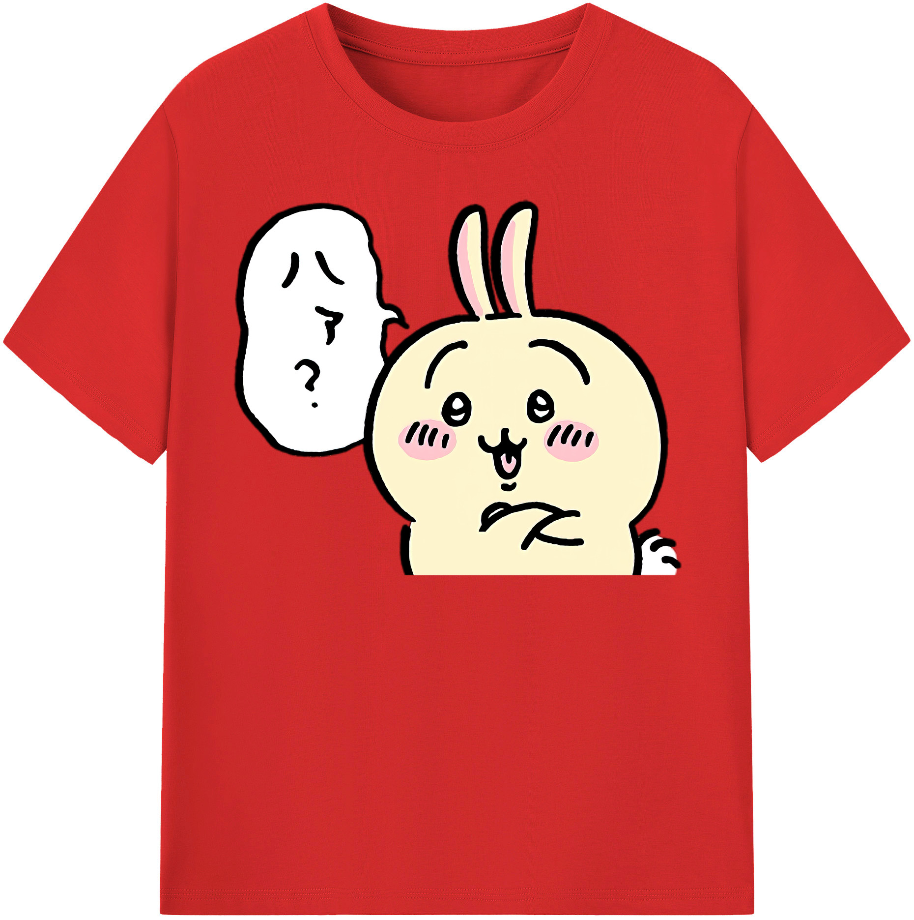 （画像用） ちいかわ うさぎ Chii-kawa usagi 綿100％半袖Tシャツ（フロントプリント）