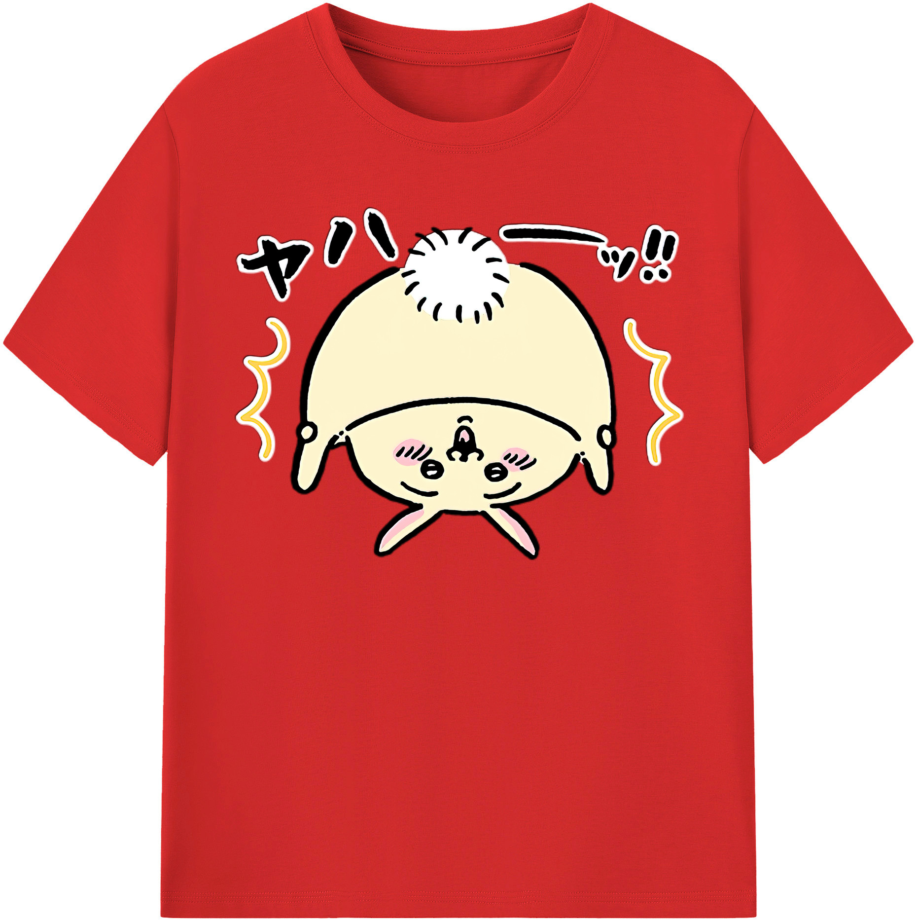 （画像用） ちいかわ うさぎ Chii-kawa usagi 綿100％半袖Tシャツ（フロントプリント）