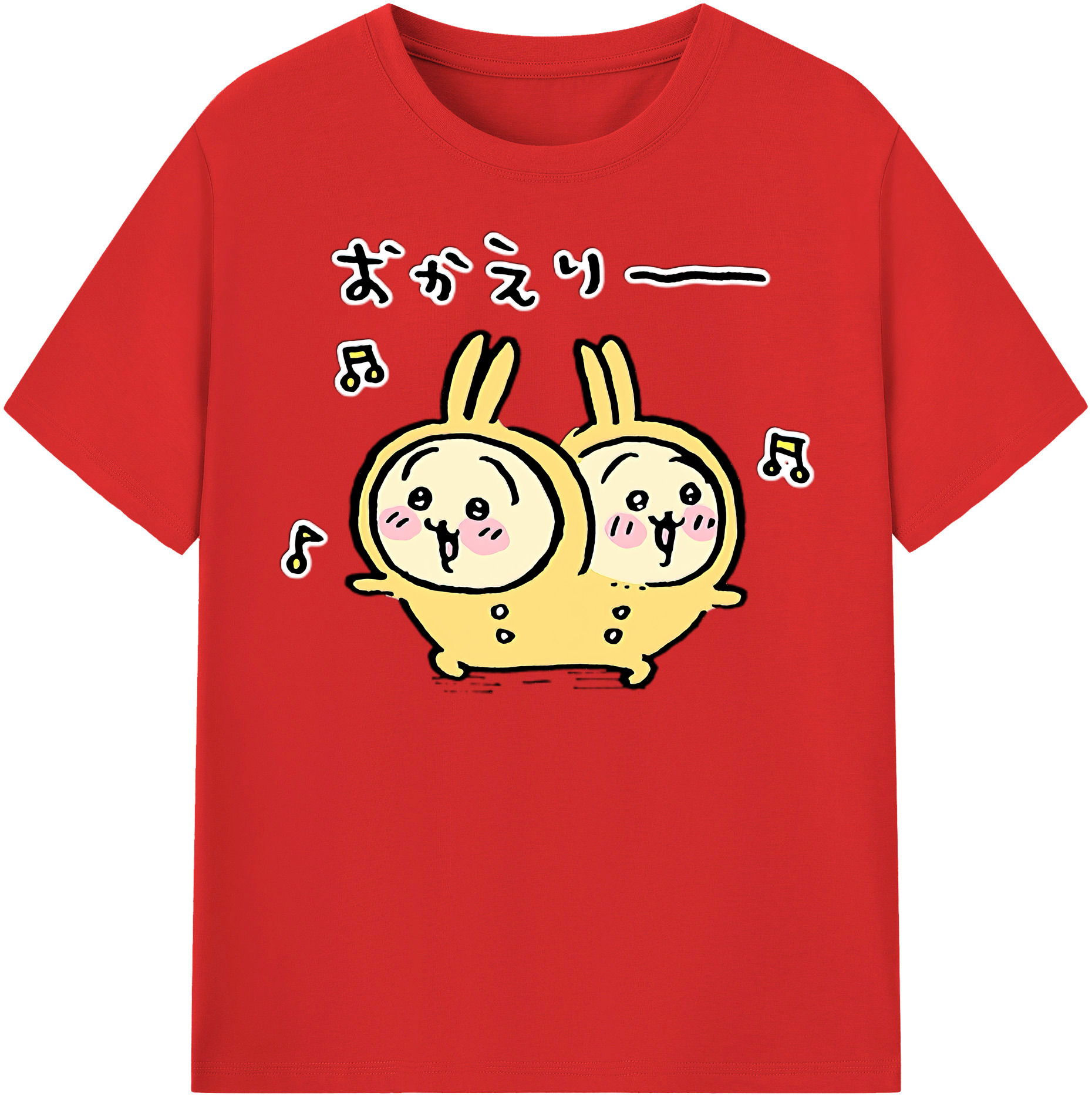 （画像用） ちいかわ うさぎ Chii-kawa usagi 綿100％半袖Tシャツ（フロントプリント）