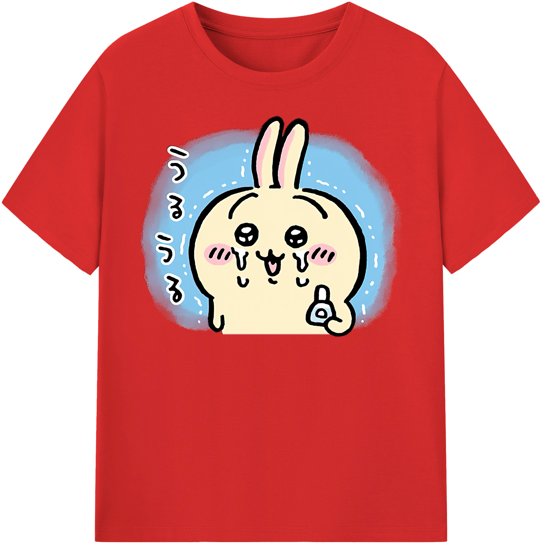 （画像用） ちいかわ うさぎ Chii-kawa usagi 綿100％半袖Tシャツ（フロントプリント）