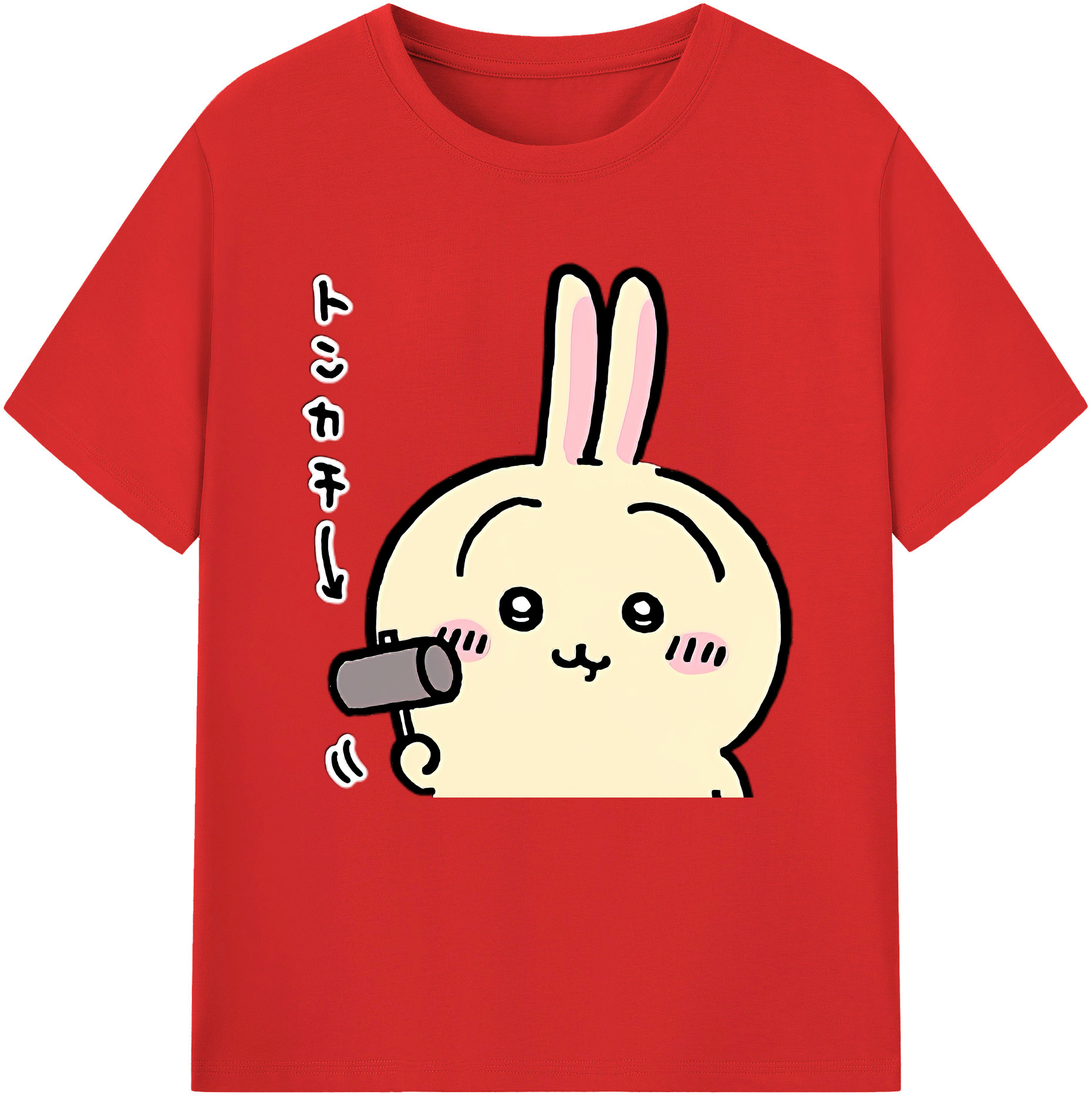 （画像用） ちいかわ うさぎ Chii-kawa usagi 綿100％半袖Tシャツ（フロントプリント）