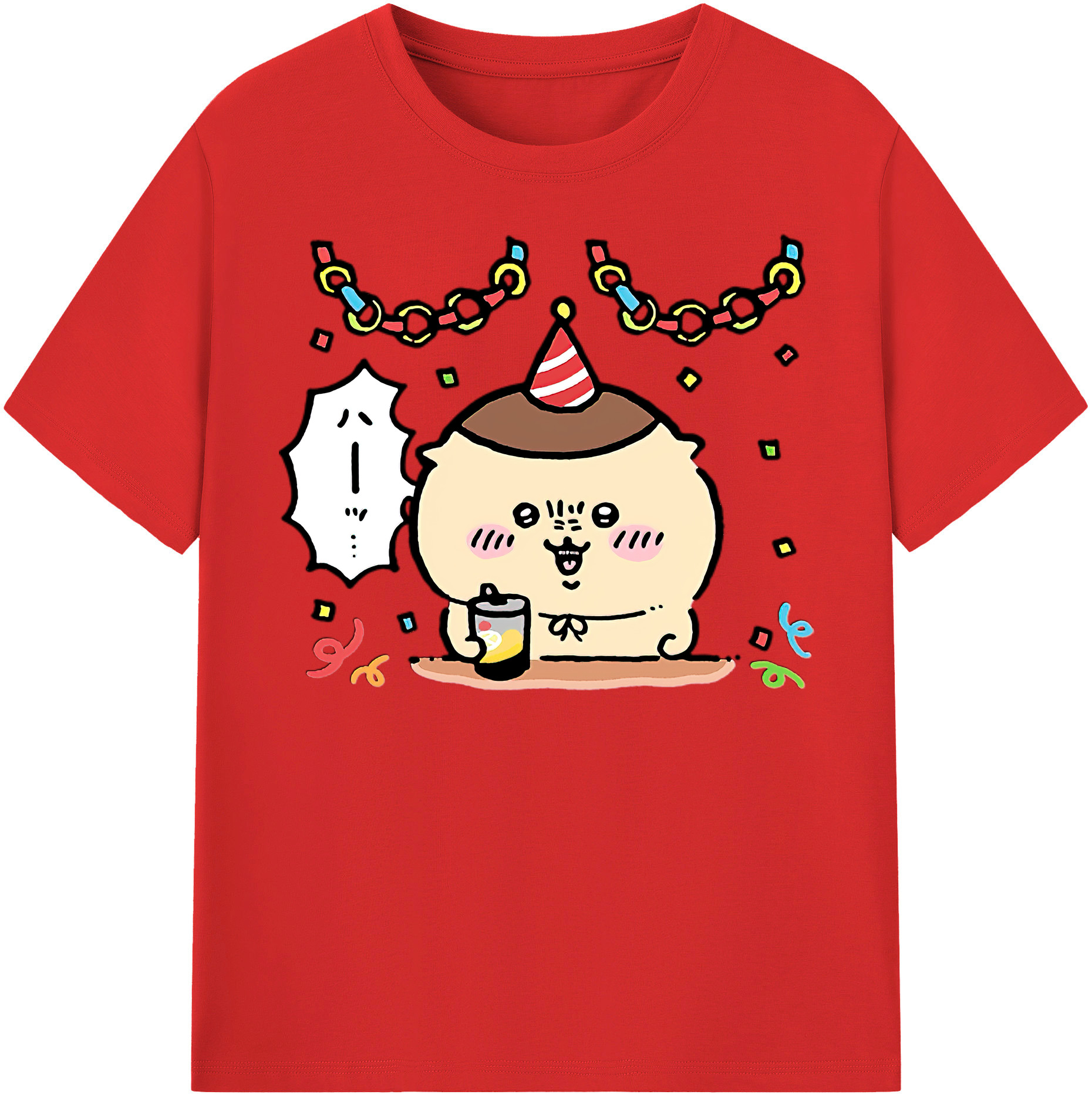 （画像用） ちいかわ くりまんじゅう Chii-kawa kuri manjū 綿100％半袖Tシャツ（フロントプリント）