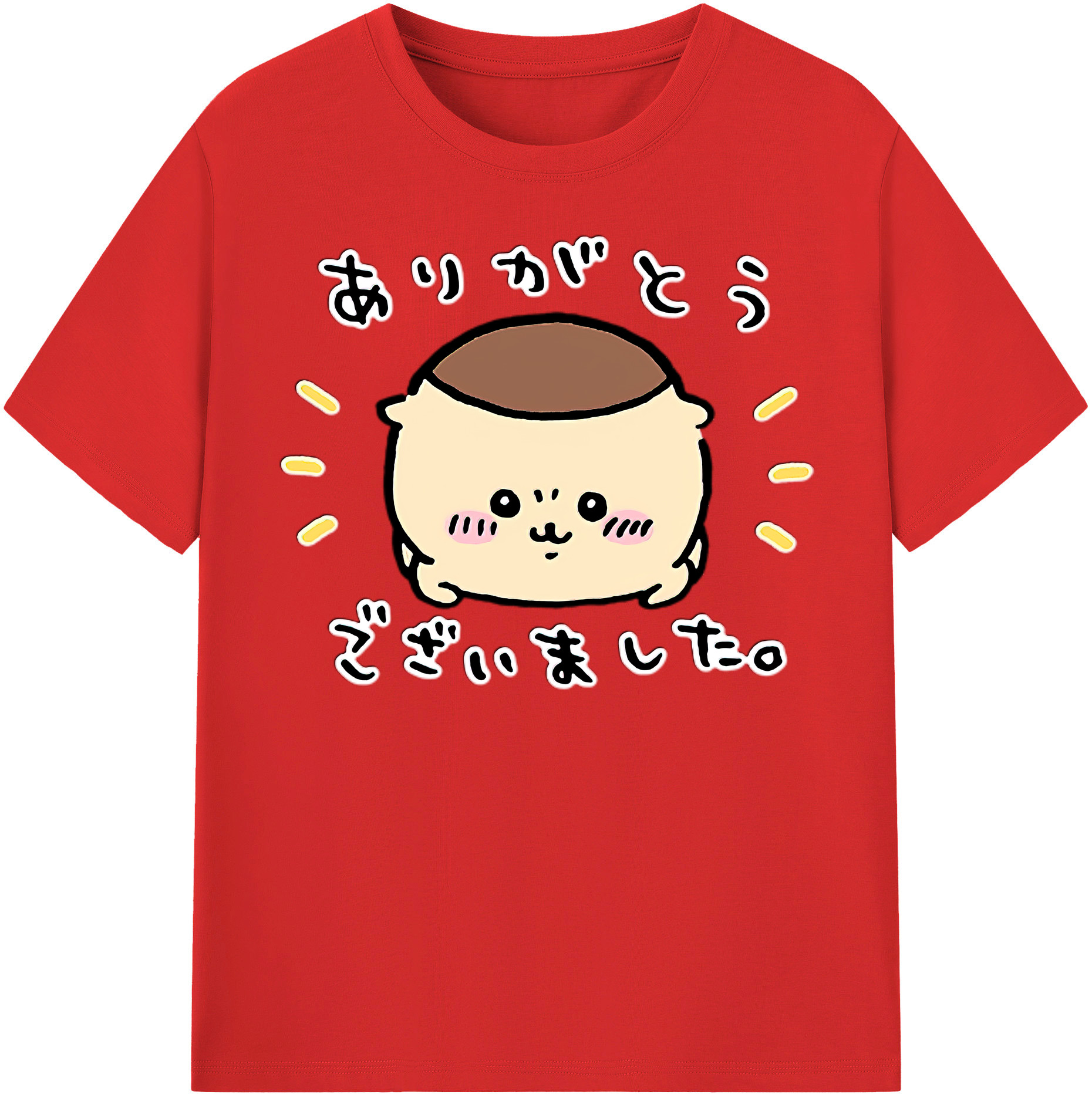 （画像用） ちいかわ くりまんじゅう Chii-kawa kuri manjū 綿100％半袖Tシャツ（フロントプリント）