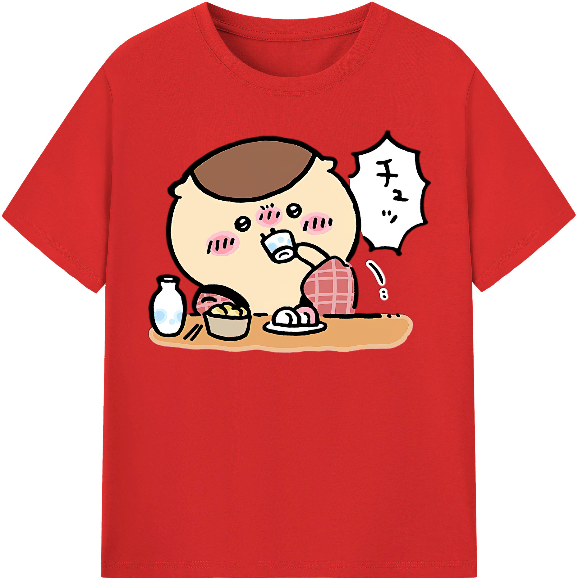 （画像用） ちいかわ くりまんじゅう Chii-kawa kuri manjū 綿100％半袖Tシャツ（フロントプリント）