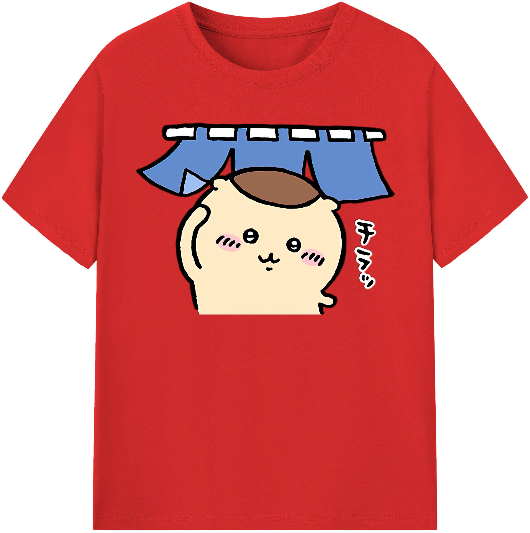 （画像用） ちいかわ くりまんじゅう Chii-kawa kuri manjū 綿100％半袖Tシャツ（フロントプリント）