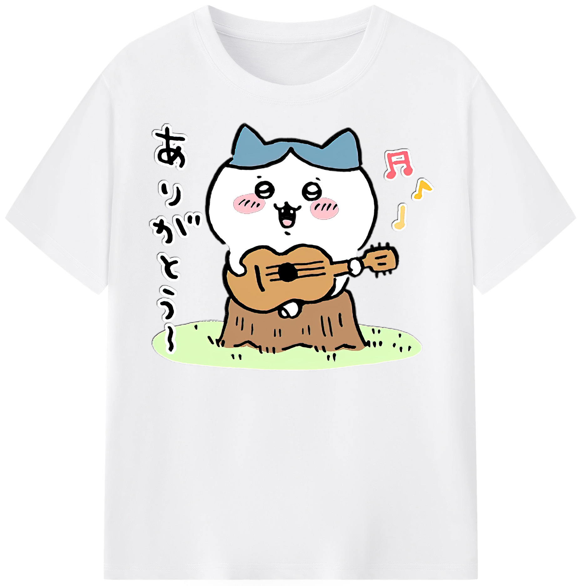 （画像用） ちいかわ ハチワレ Chii-kawa hachiware 綿100％半袖Tシャツ（フロントプリント）