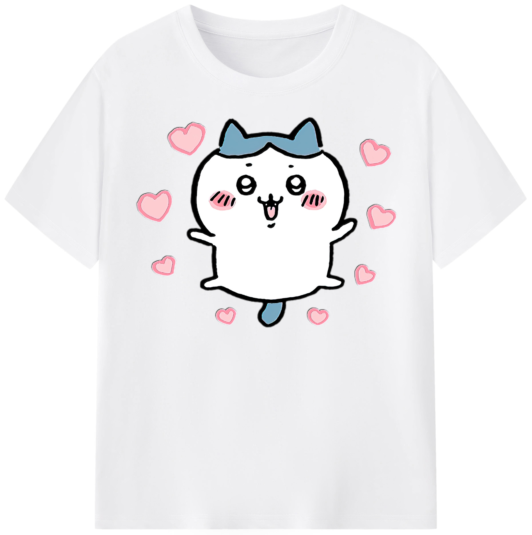 （画像用） ちいかわ ハチワレ Chii-kawa hachiware 綿100％半袖Tシャツ（フロントプリント）
