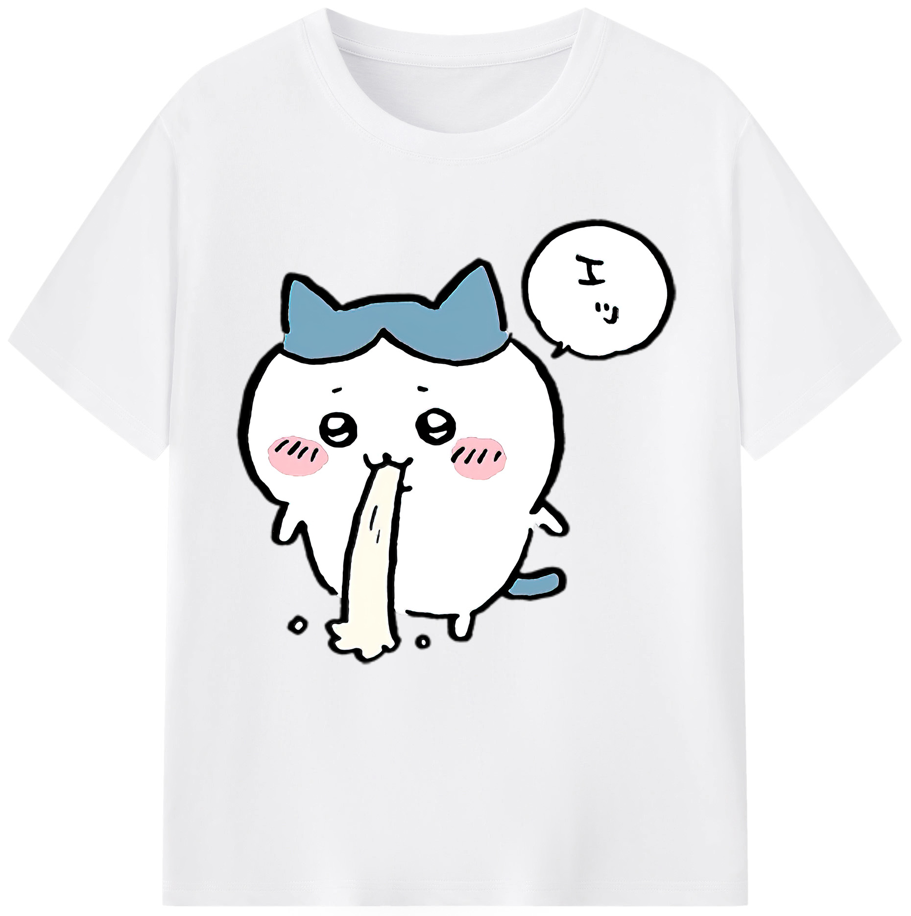（画像用） ちいかわ ハチワレ Chii-kawa hachiware 綿100％半袖Tシャツ（フロントプリント）