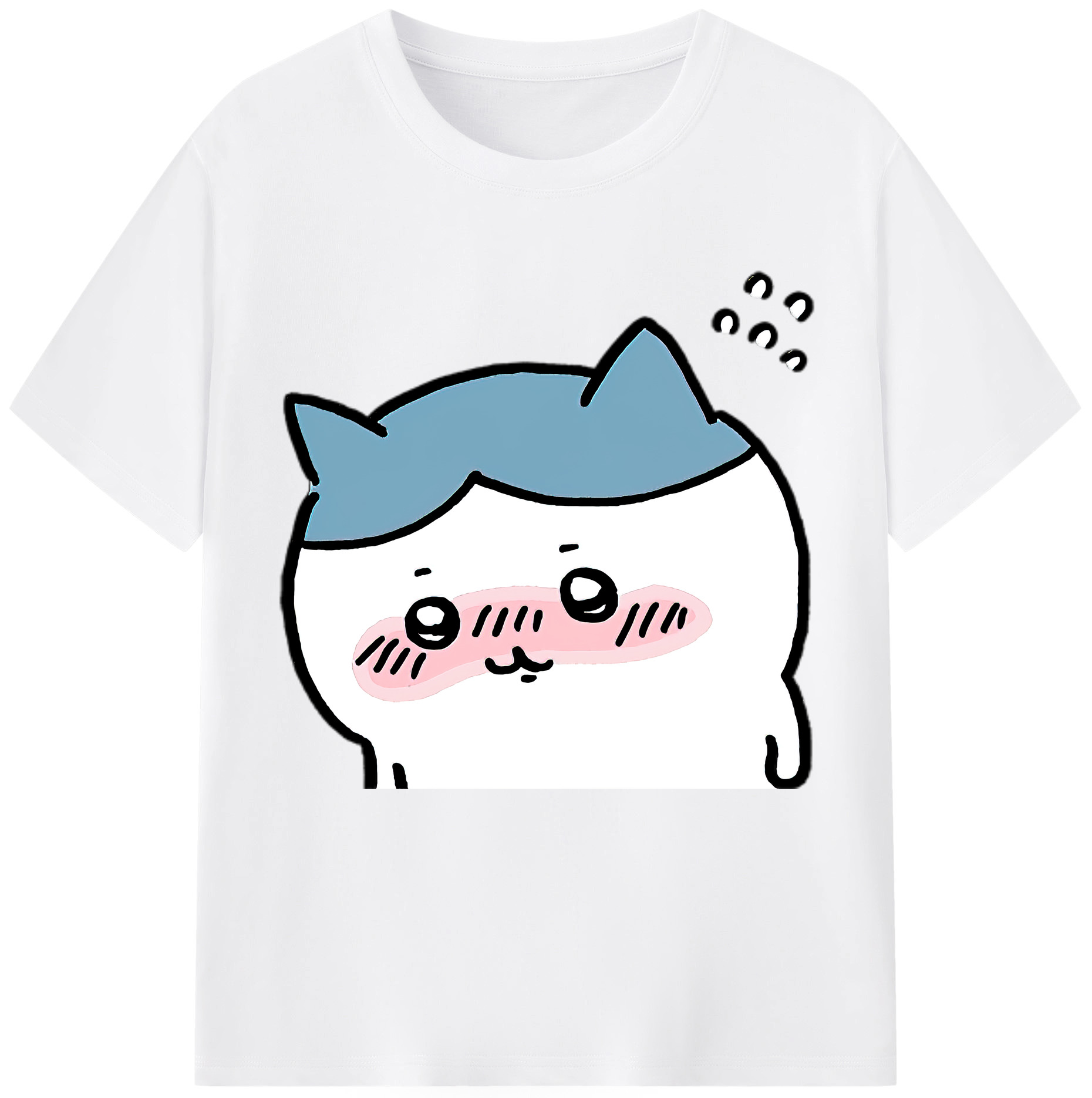 （画像用） ちいかわ ハチワレ Chii-kawa hachiware 綿100％半袖Tシャツ（フロントプリント）