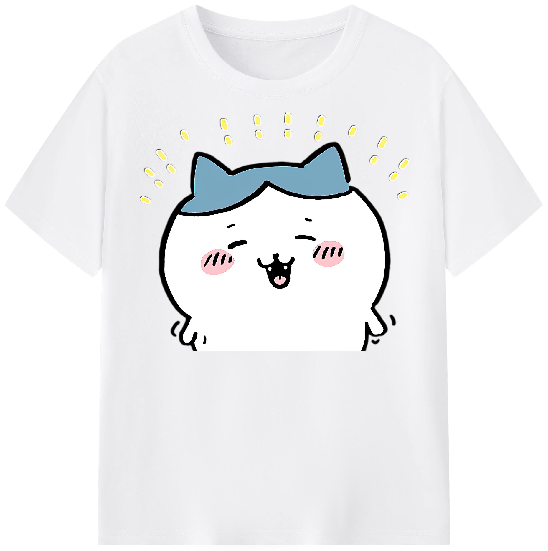 （画像用） ちいかわ ハチワレ Chii-kawa hachiware 綿100％半袖Tシャツ（フロントプリント）