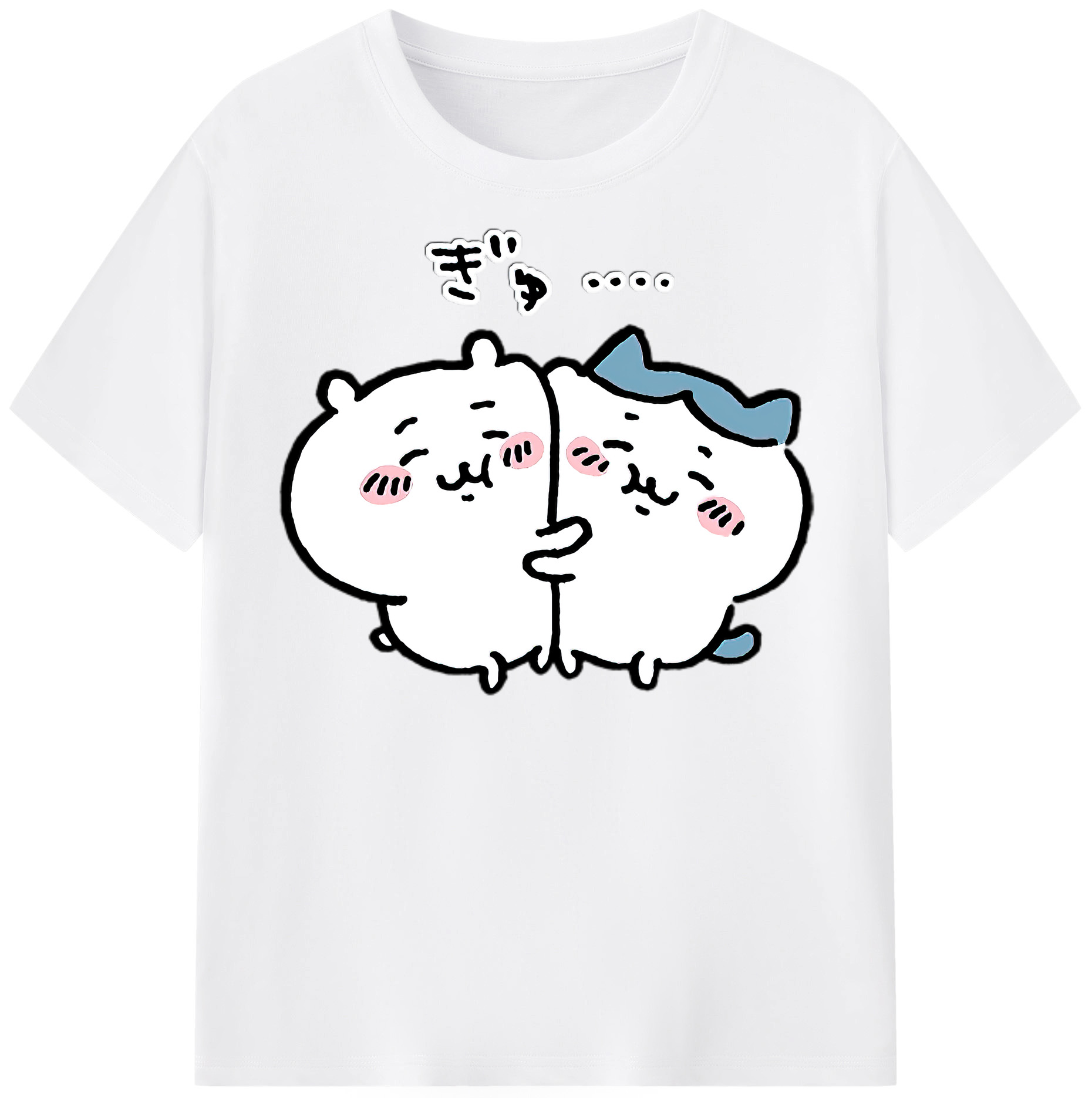 （画像用） ちいかわ ハチワレ Chii-kawa hachiware 綿100％半袖Tシャツ（フロントプリント）