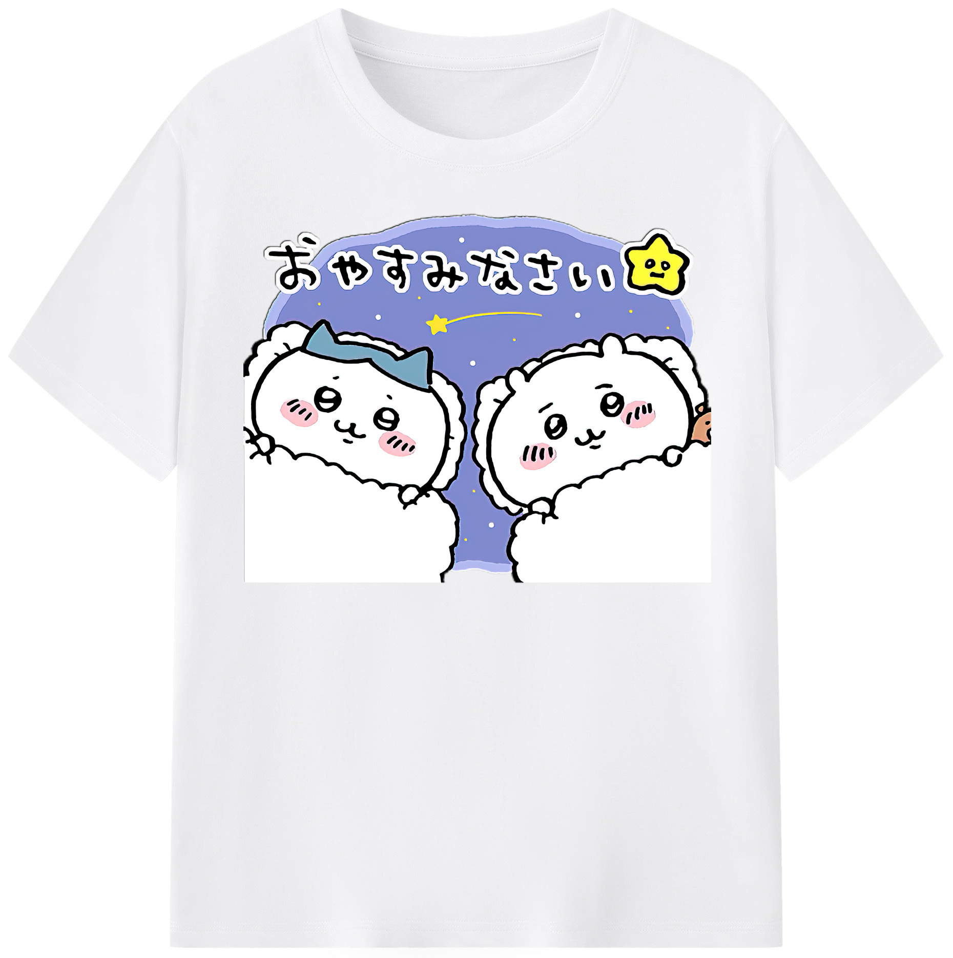 （画像用） ちいかわ ハチワレ Chii-kawa hachiware 綿100％半袖Tシャツ（フロントプリント）