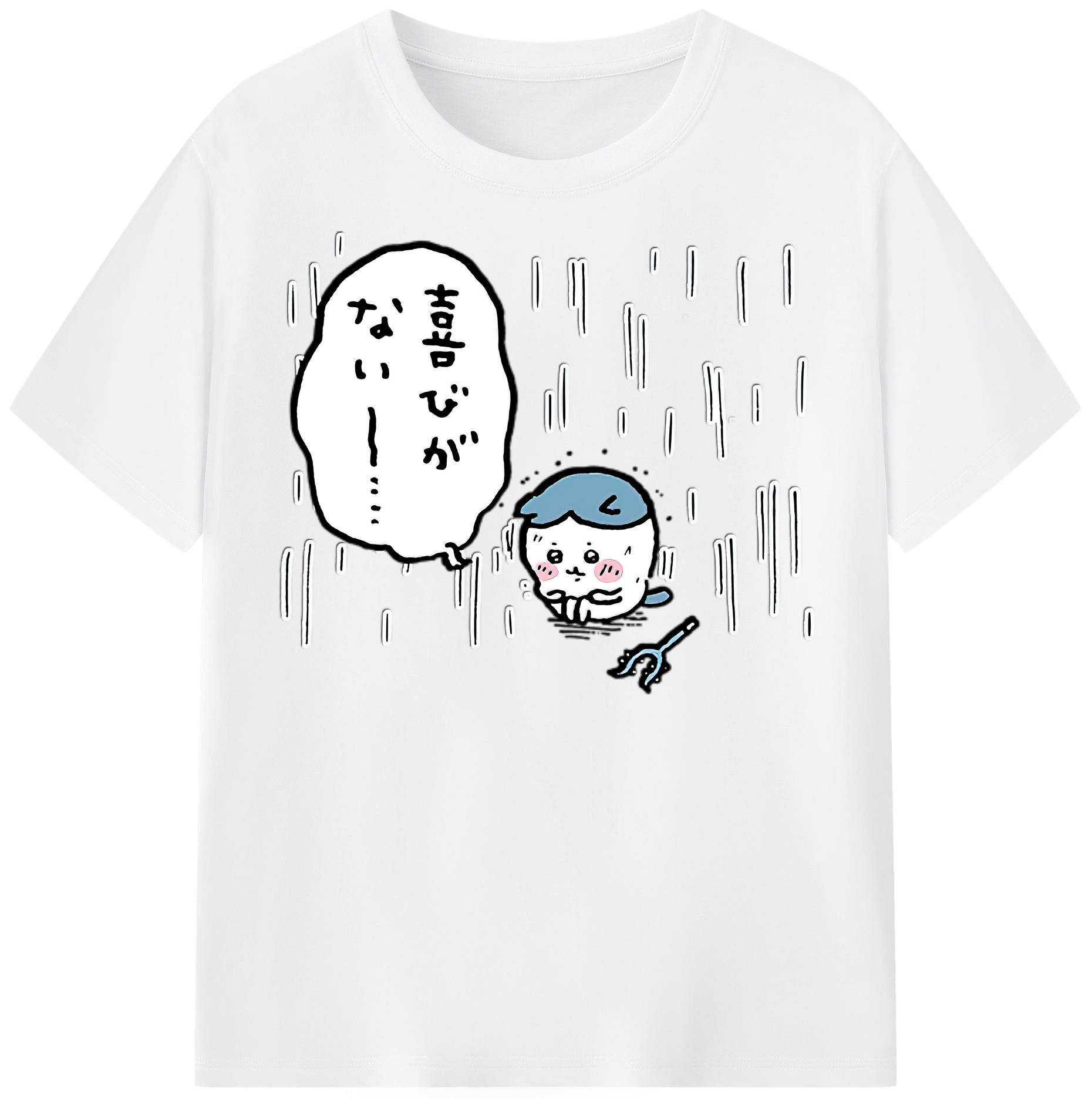 （画像用） ちいかわ ハチワレ Chii-kawa hachiware 綿100％半袖Tシャツ（フロントプリント）