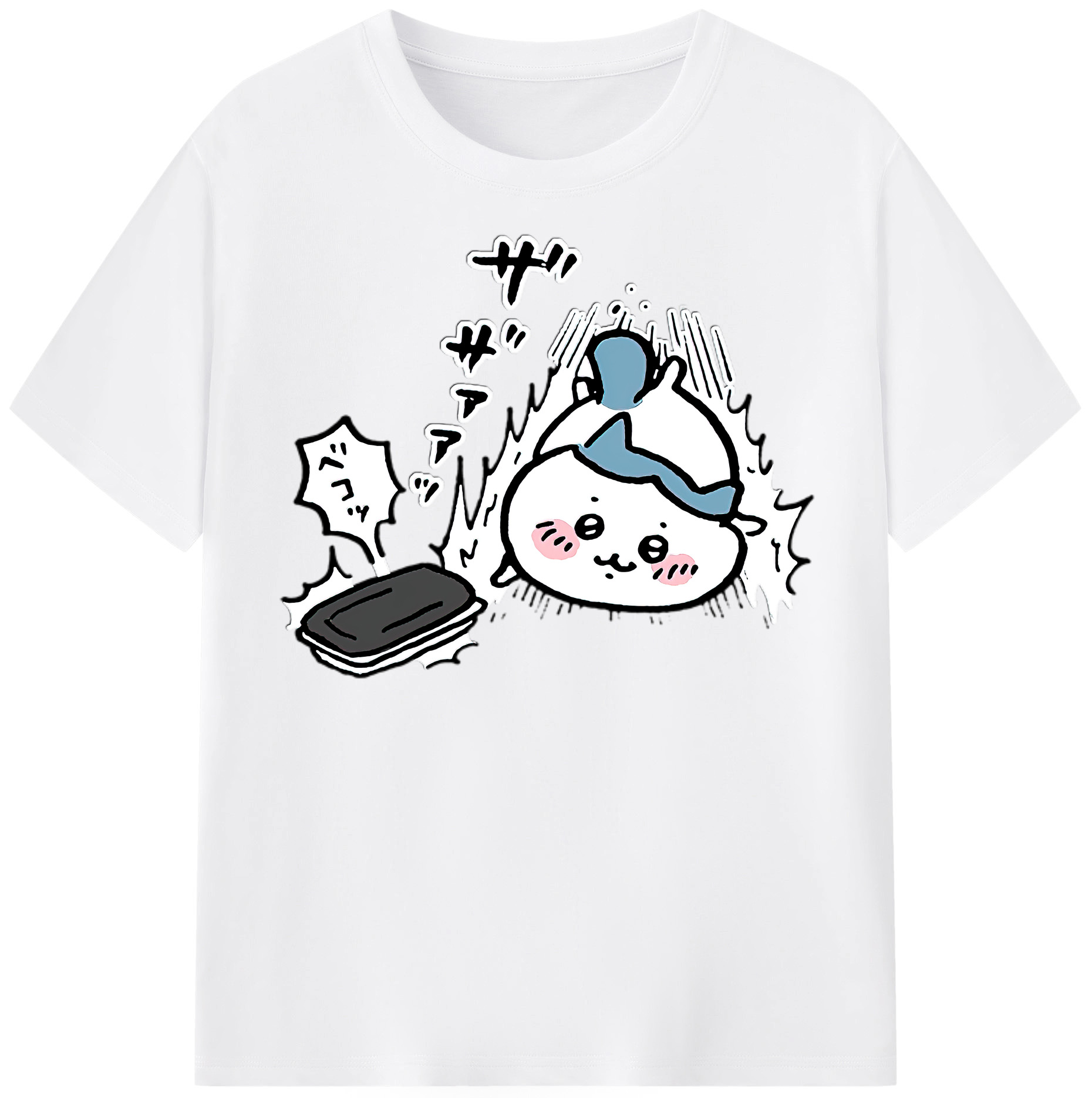 （画像用） ちいかわ ハチワレ Chii-kawa hachiware 綿100％半袖Tシャツ（フロントプリント）