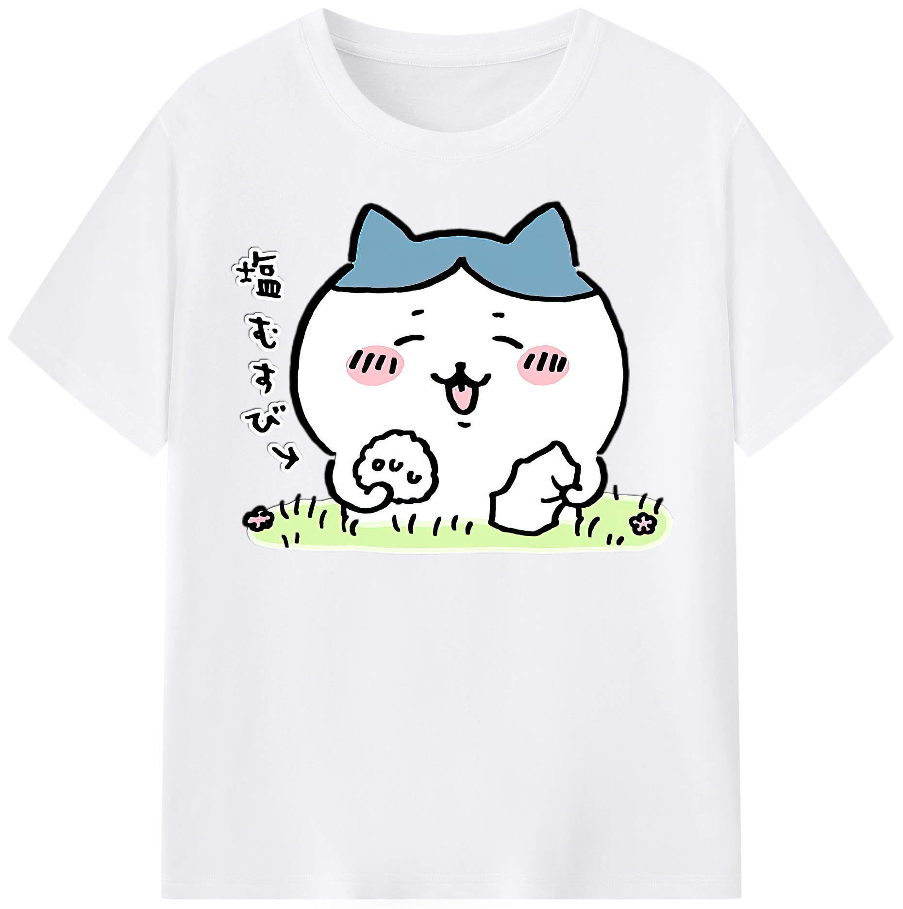 （画像用） ちいかわ ハチワレ Chii-kawa hachiware 綿100％半袖Tシャツ（フロントプリント）