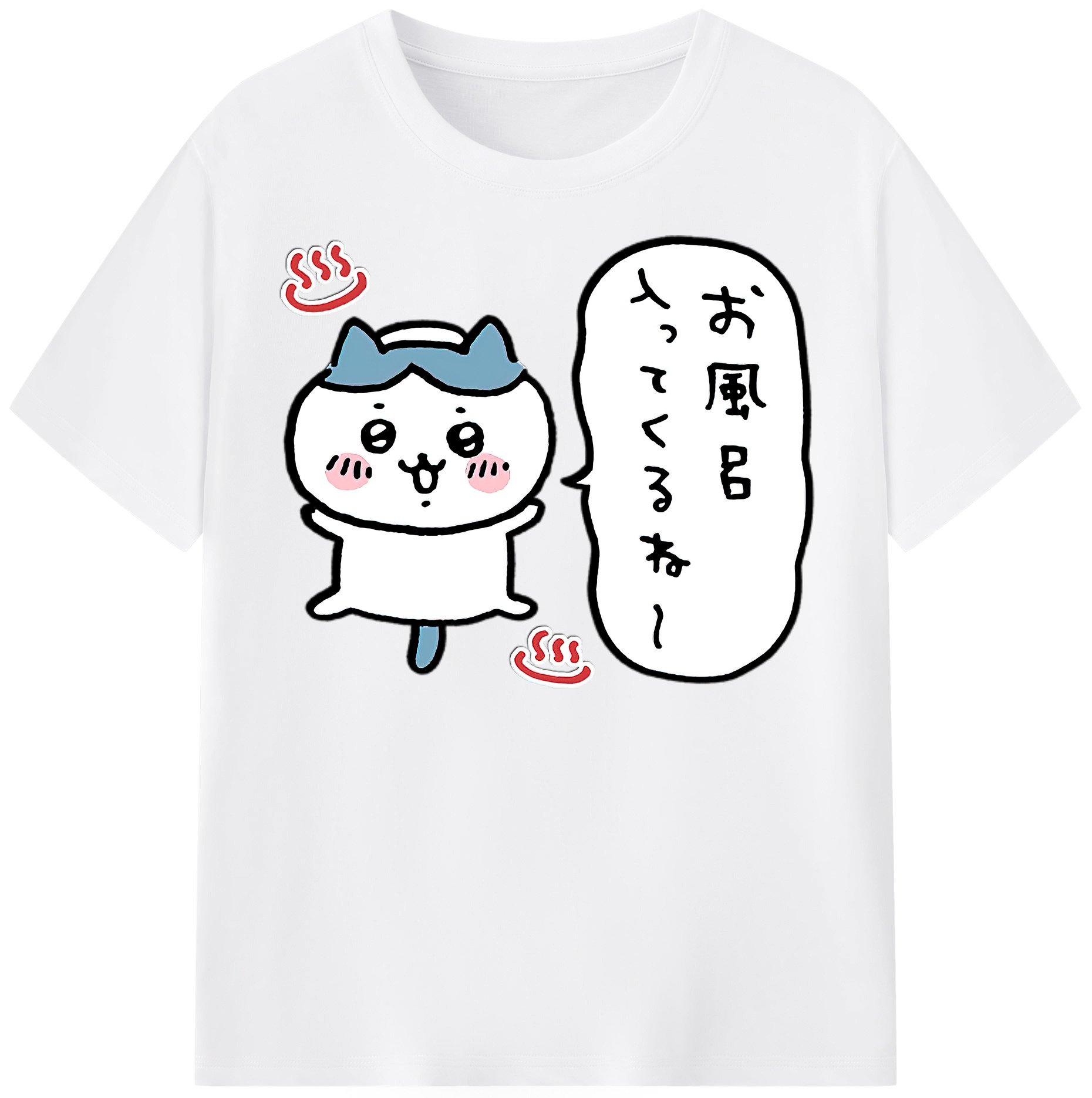 （画像用） ちいかわ ハチワレ Chii-kawa hachiware 綿100％半袖Tシャツ（フロントプリント）