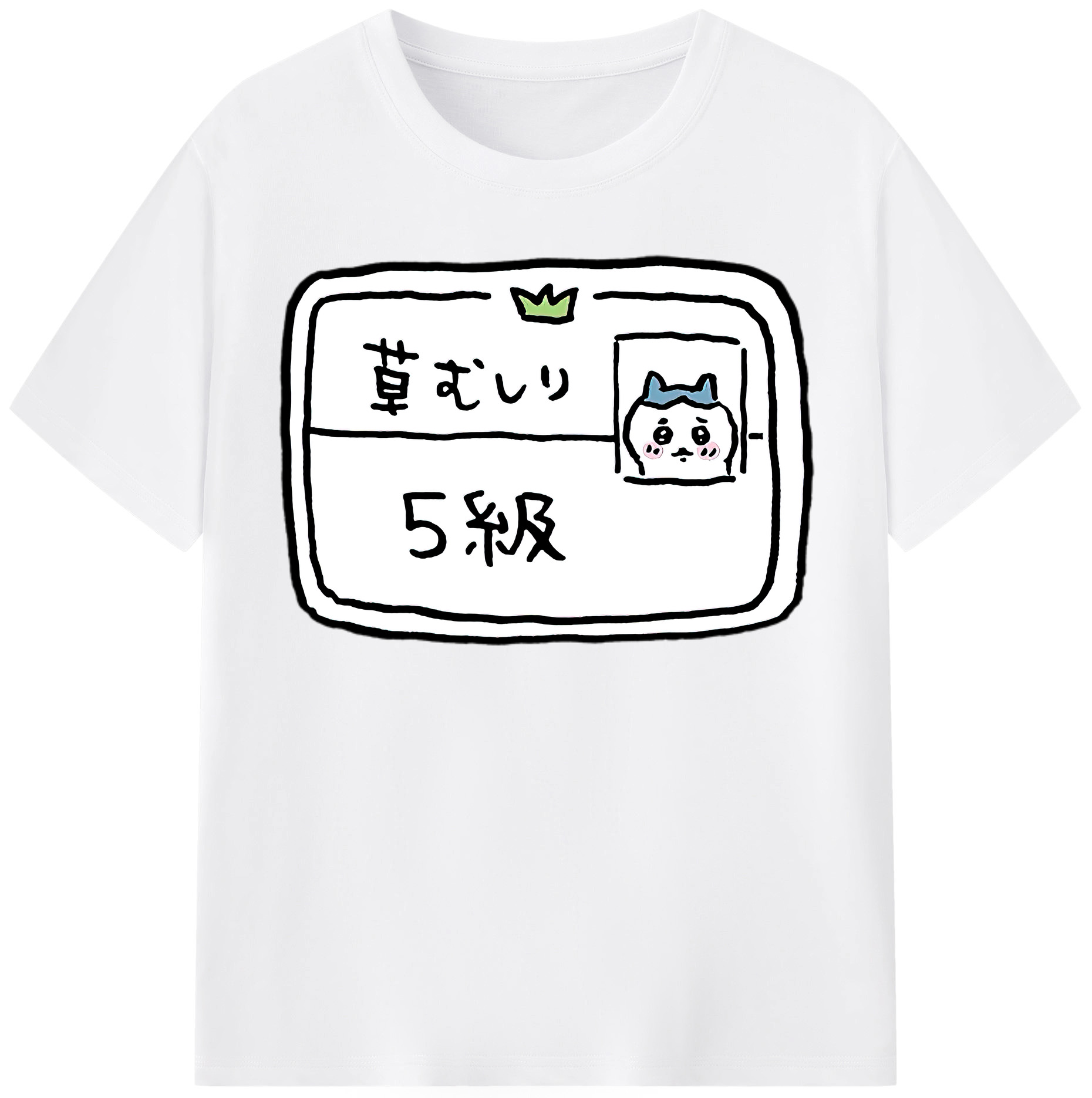 （画像用） ちいかわ ハチワレ Chii-kawa hachiware 綿100％半袖Tシャツ（フロントプリント）