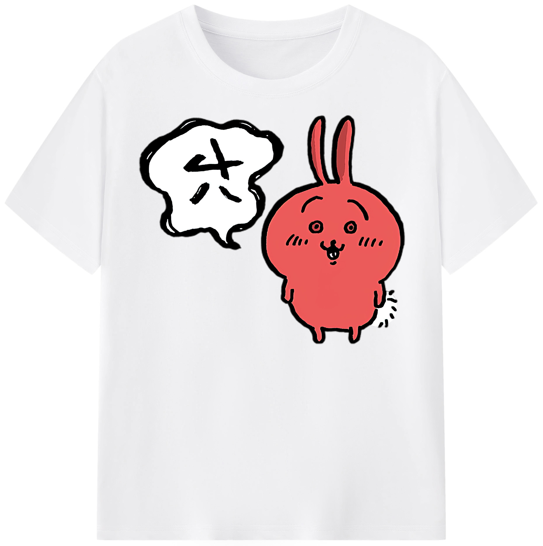 （画像用） ちいかわ ハチワレ Chii-kawa hachiware 綿100％半袖Tシャツ（フロントプリント）