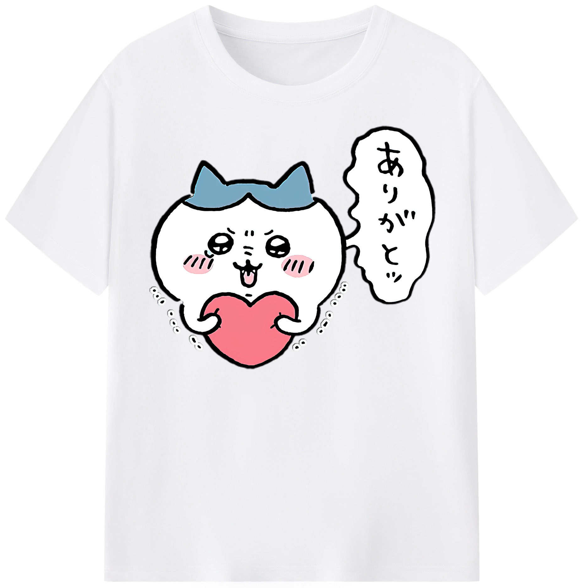 （画像用） ちいかわ ハチワレ Chii-kawa hachiware 綿100％半袖Tシャツ（フロントプリント）