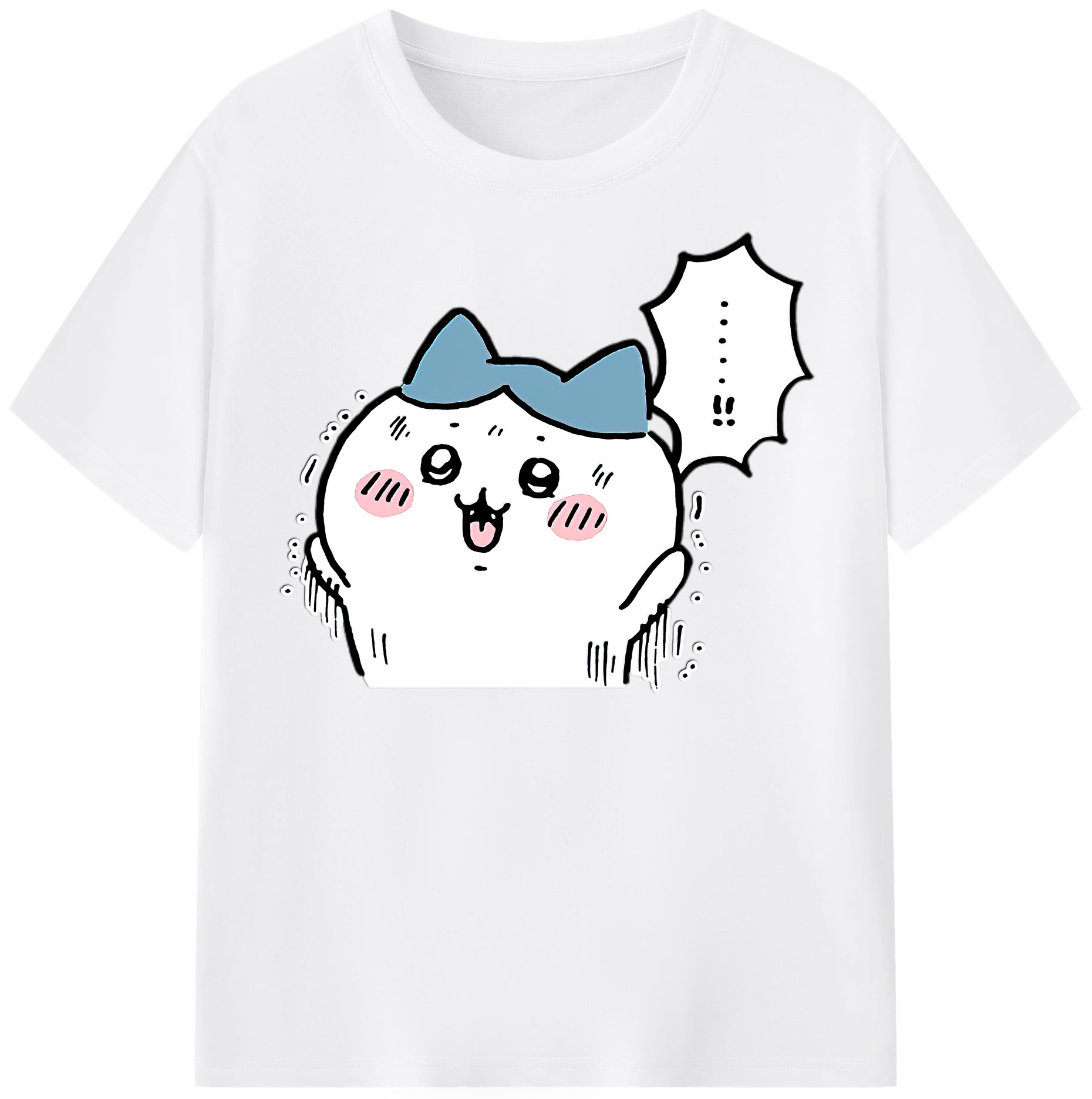 （画像用） ちいかわ ハチワレ Chii-kawa hachiware 綿100％半袖Tシャツ（フロントプリント）