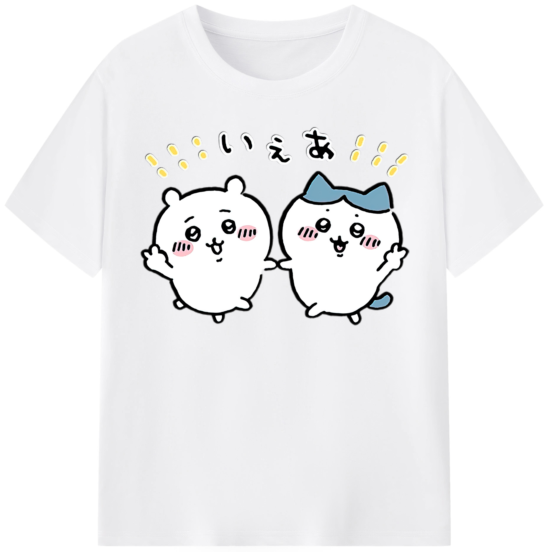 （画像用） ちいかわ ハチワレ Chii-kawa hachiware 綿100％半袖Tシャツ（フロントプリント）