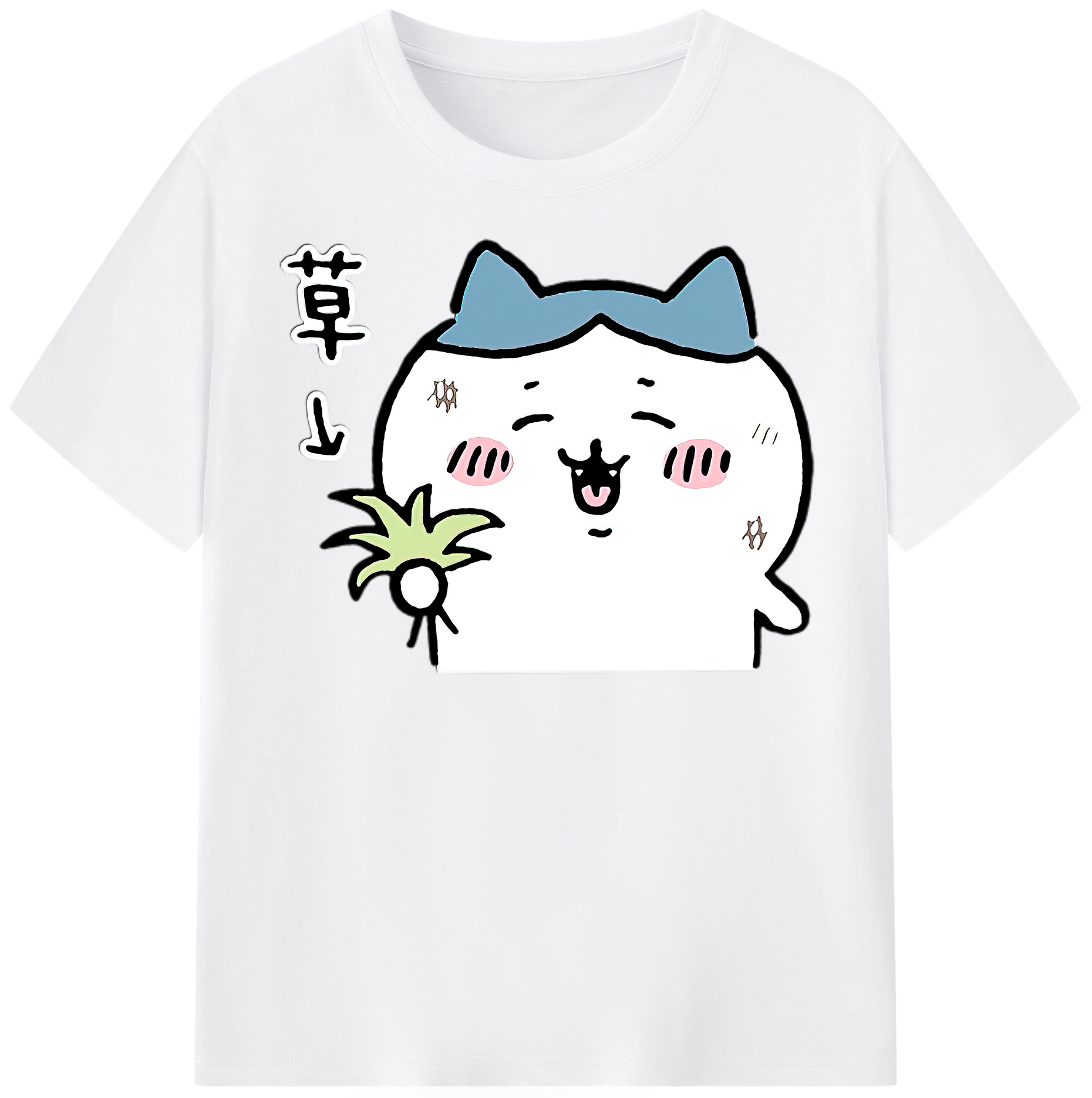 （画像用） ちいかわ ハチワレ Chii-kawa hachiware 綿100％半袖Tシャツ（フロントプリント）