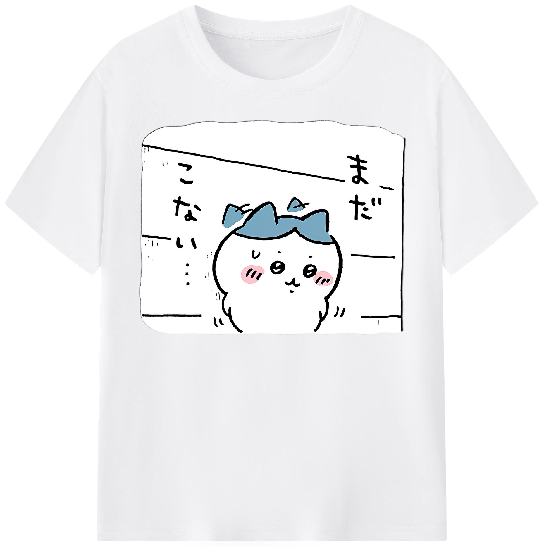 （画像用） ちいかわ ハチワレ Chii-kawa hachiware 綿100％半袖Tシャツ（フロントプリント）