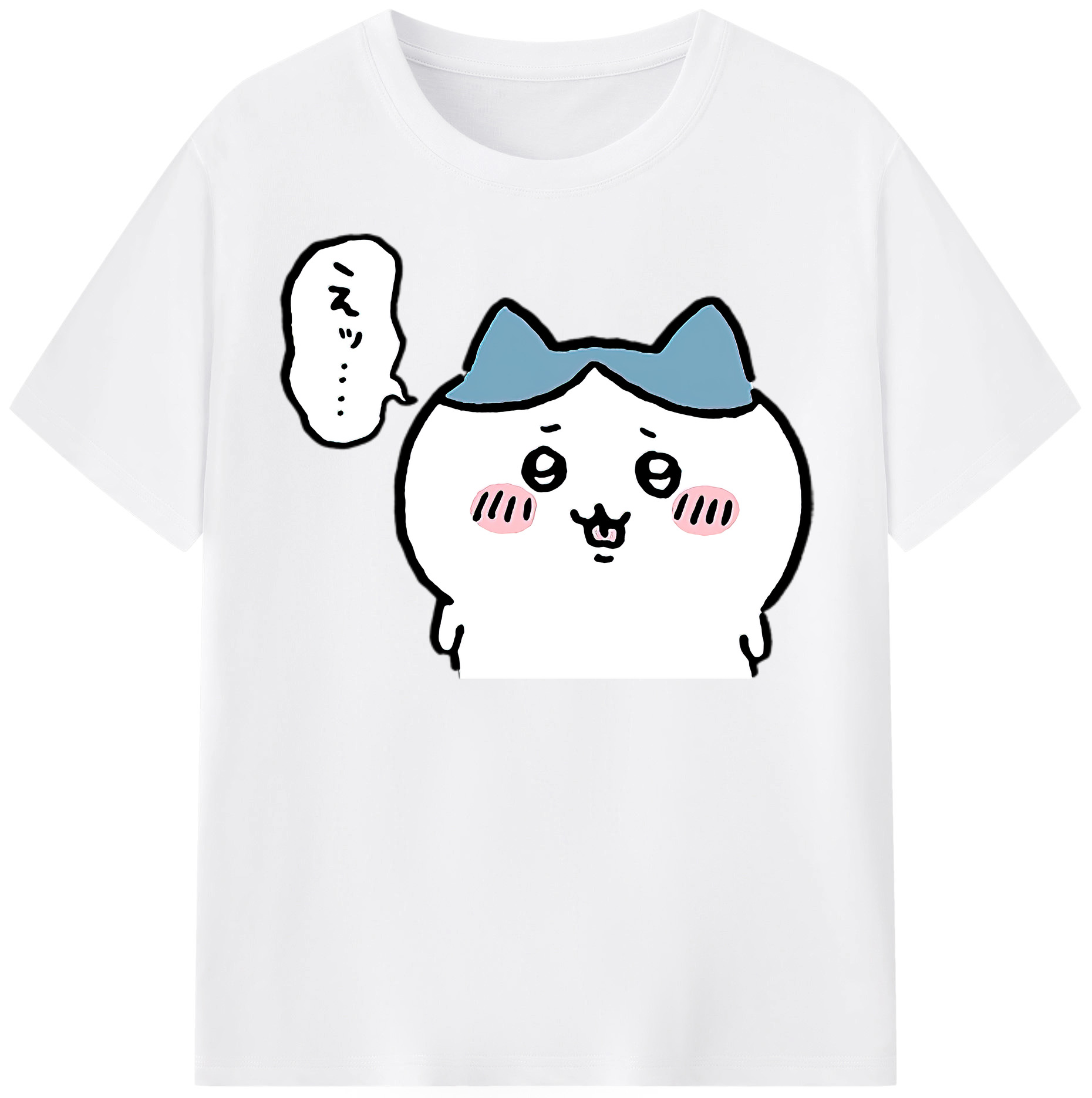 （画像用） ちいかわ ハチワレ Chii-kawa hachiware 綿100％半袖Tシャツ（フロントプリント）