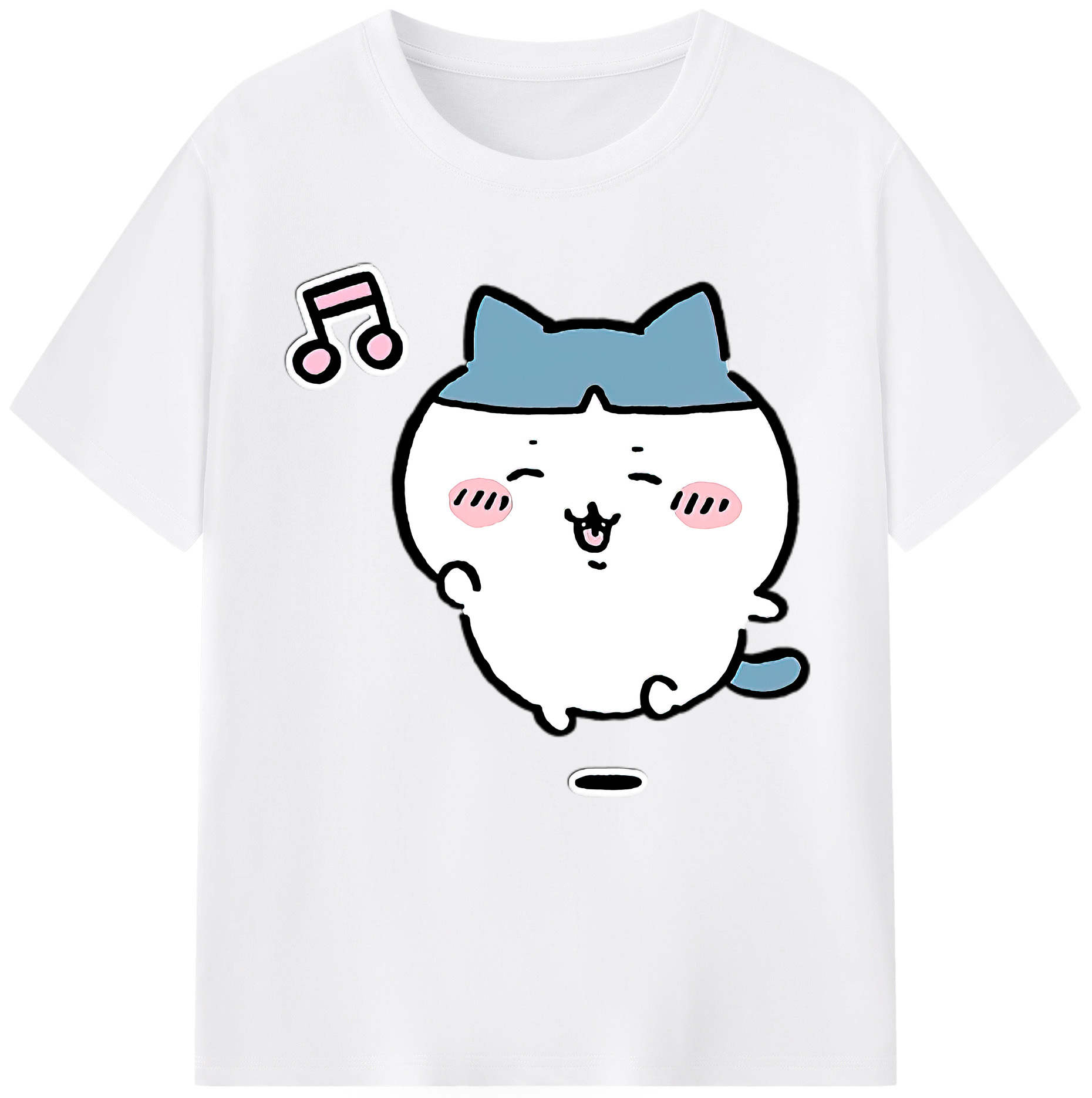 （画像用） ちいかわ ハチワレ Chii-kawa hachiware 綿100％半袖Tシャツ（フロントプリント）