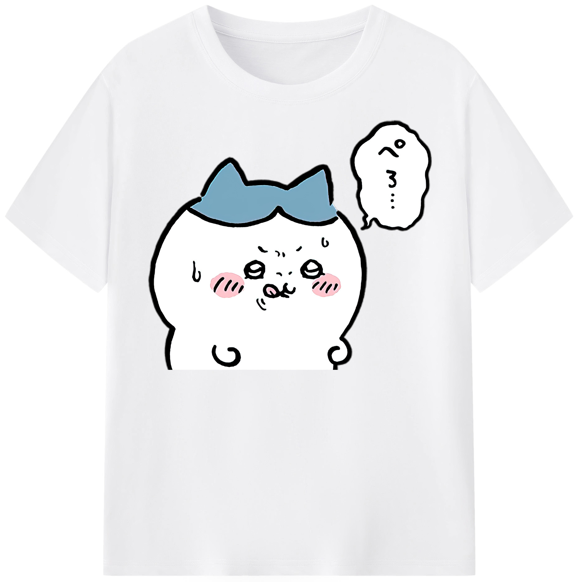 （画像用） ちいかわ ハチワレ Chii-kawa hachiware 綿100％半袖Tシャツ（フロントプリント）