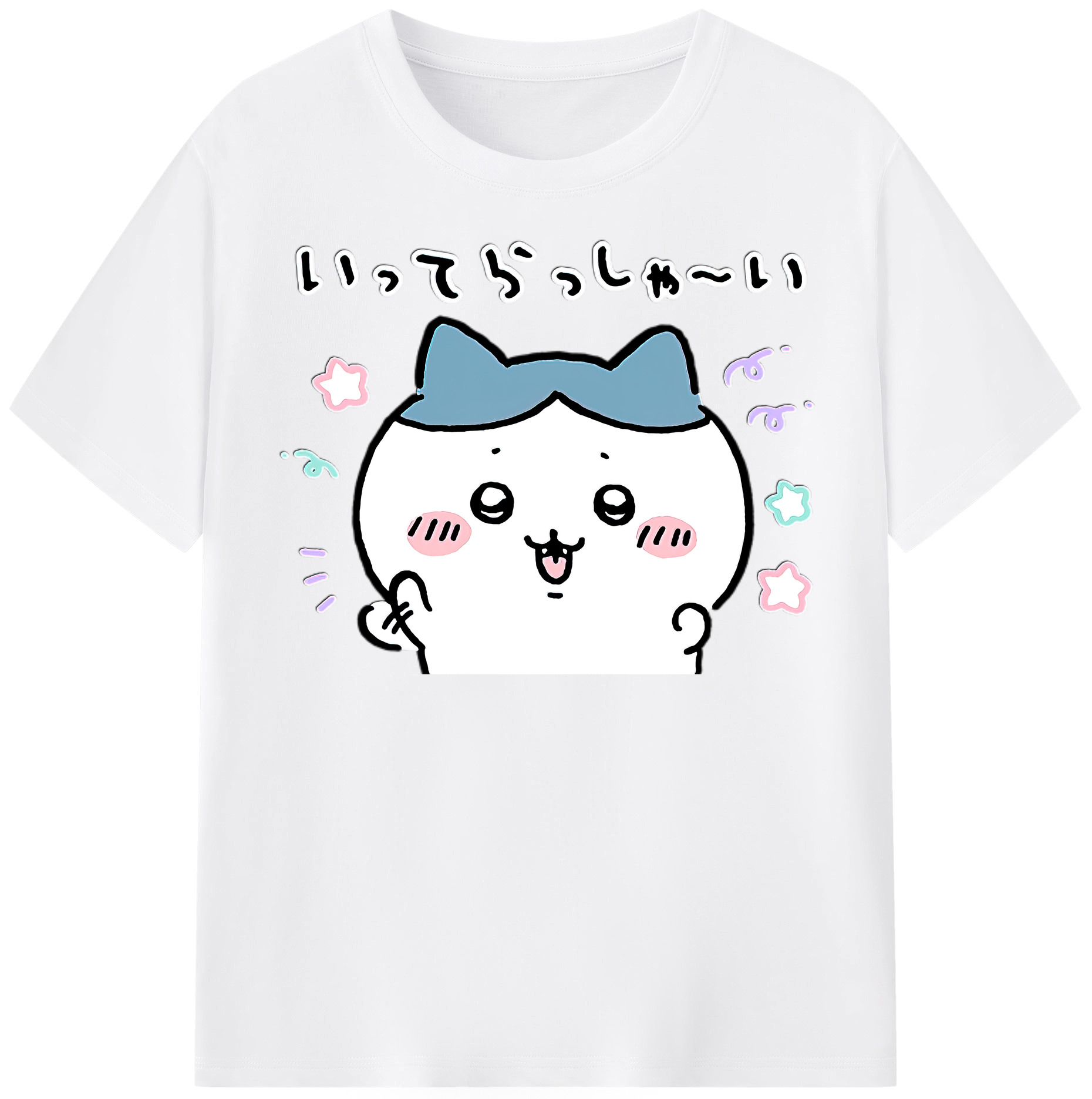 （画像用） ちいかわ ハチワレ Chii-kawa hachiware 綿100％半袖Tシャツ（フロントプリント）