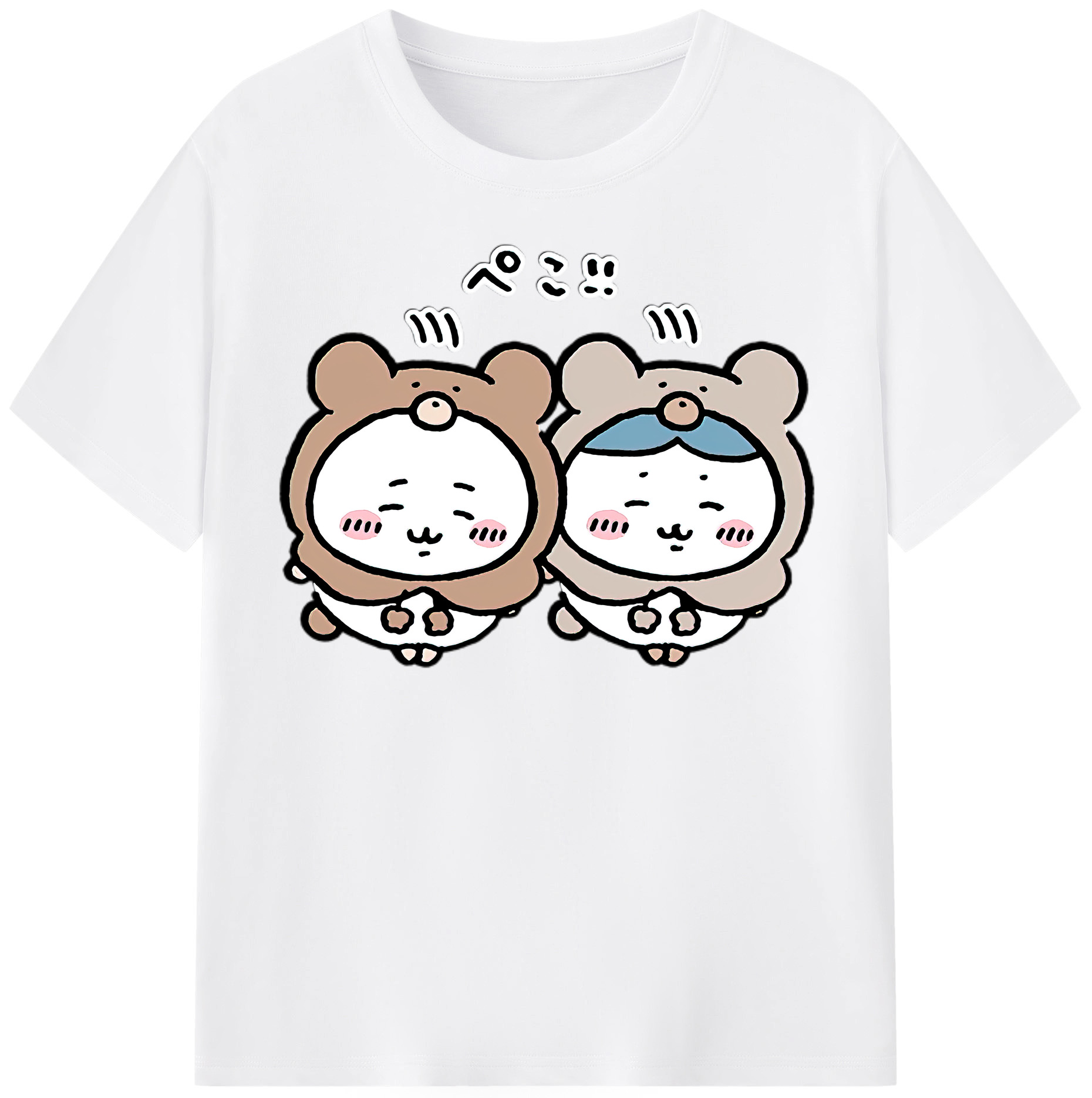 （画像用） ちいかわ ハチワレ Chii-kawa hachiware 綿100％半袖Tシャツ（フロントプリント）