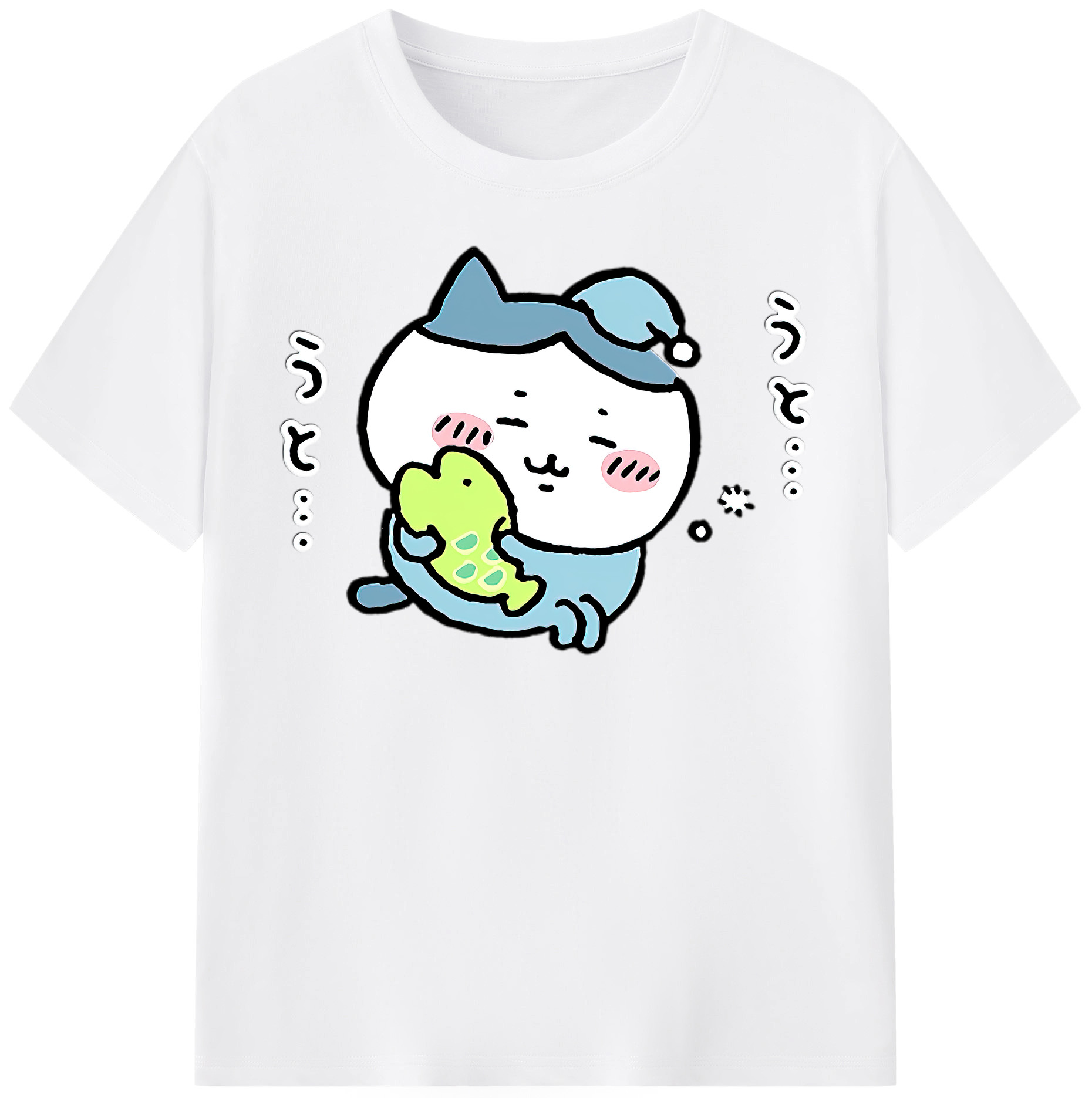 （画像用） ちいかわ ハチワレ Chii-kawa hachiware 綿100％半袖Tシャツ（フロントプリント）