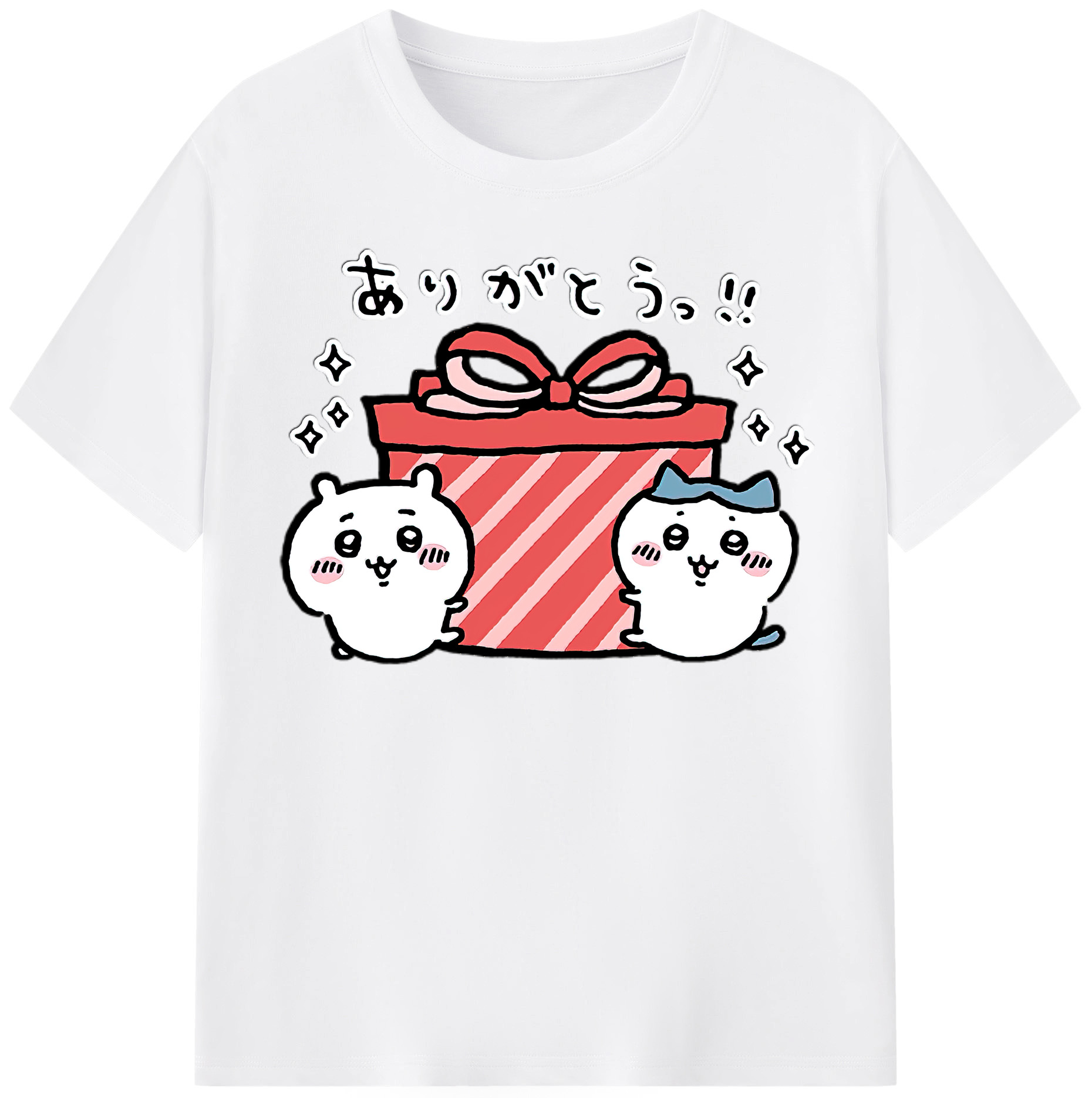 （画像用） ちいかわ ハチワレ Chii-kawa hachiware 綿100％半袖Tシャツ（フロントプリント）