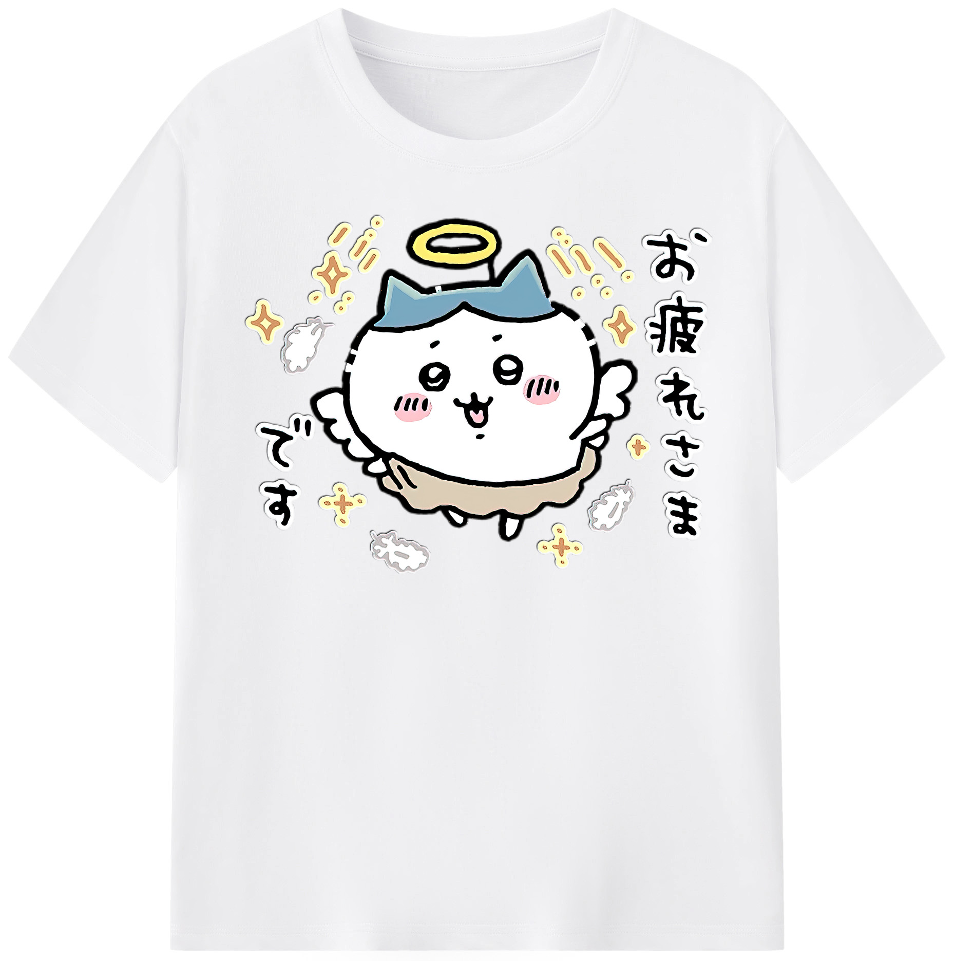 （画像用） ちいかわ ハチワレ Chii-kawa hachiware 綿100％半袖Tシャツ（フロントプリント）