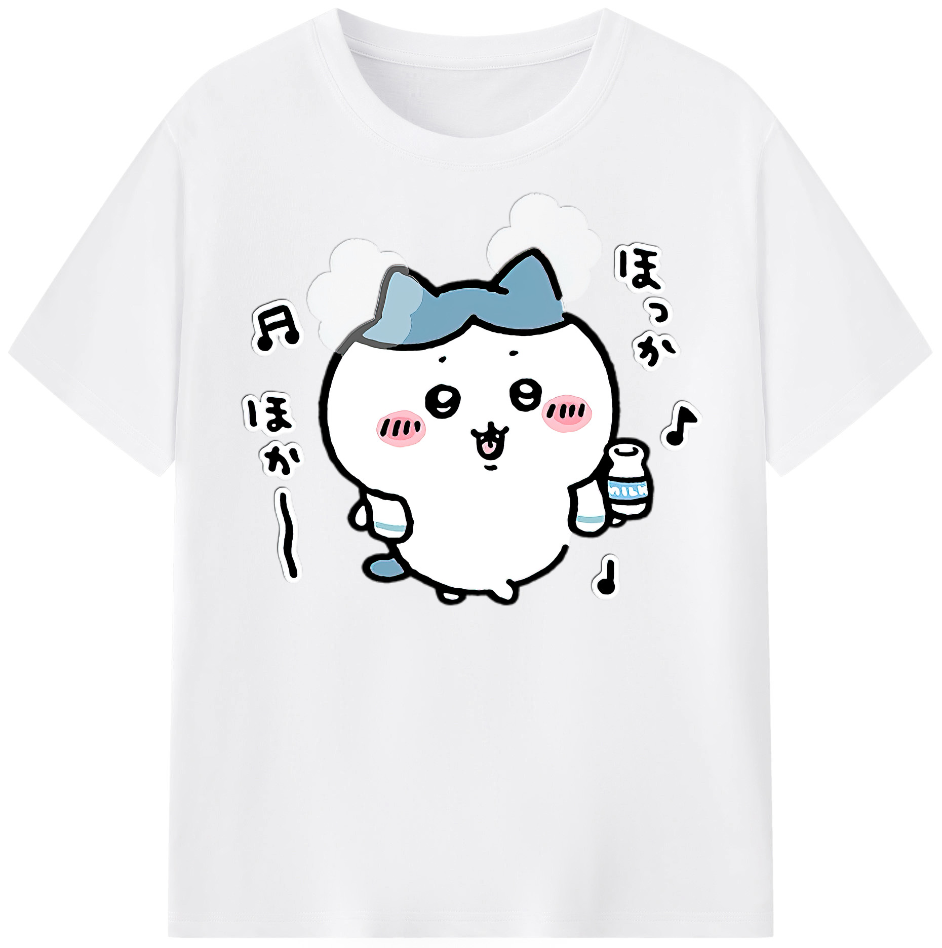 （画像用） ちいかわ ハチワレ Chii-kawa hachiware 綿100％半袖Tシャツ（フロントプリント）