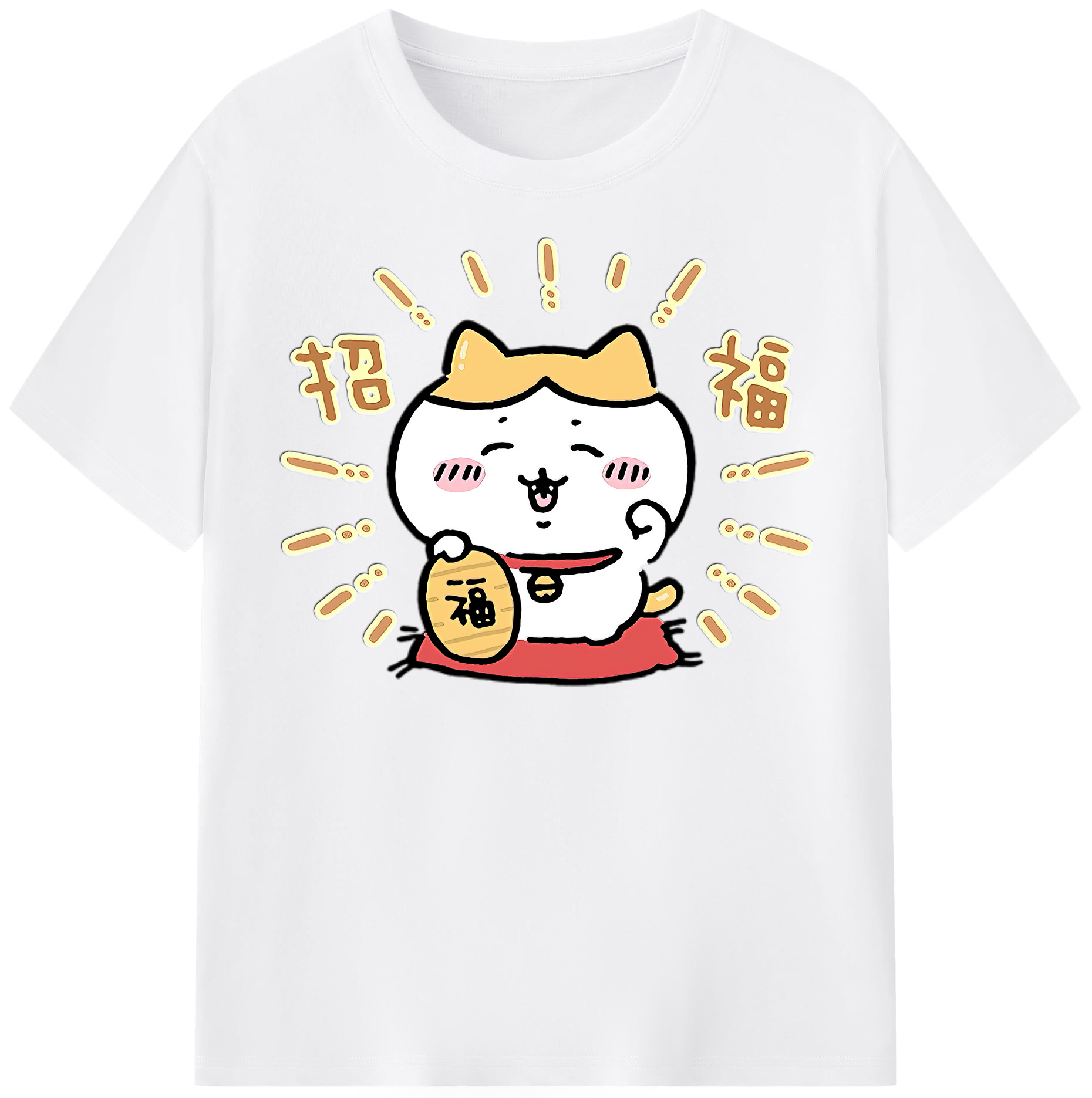 （画像用） ちいかわ ハチワレ Chii-kawa hachiware 綿100％半袖Tシャツ（フロントプリント）